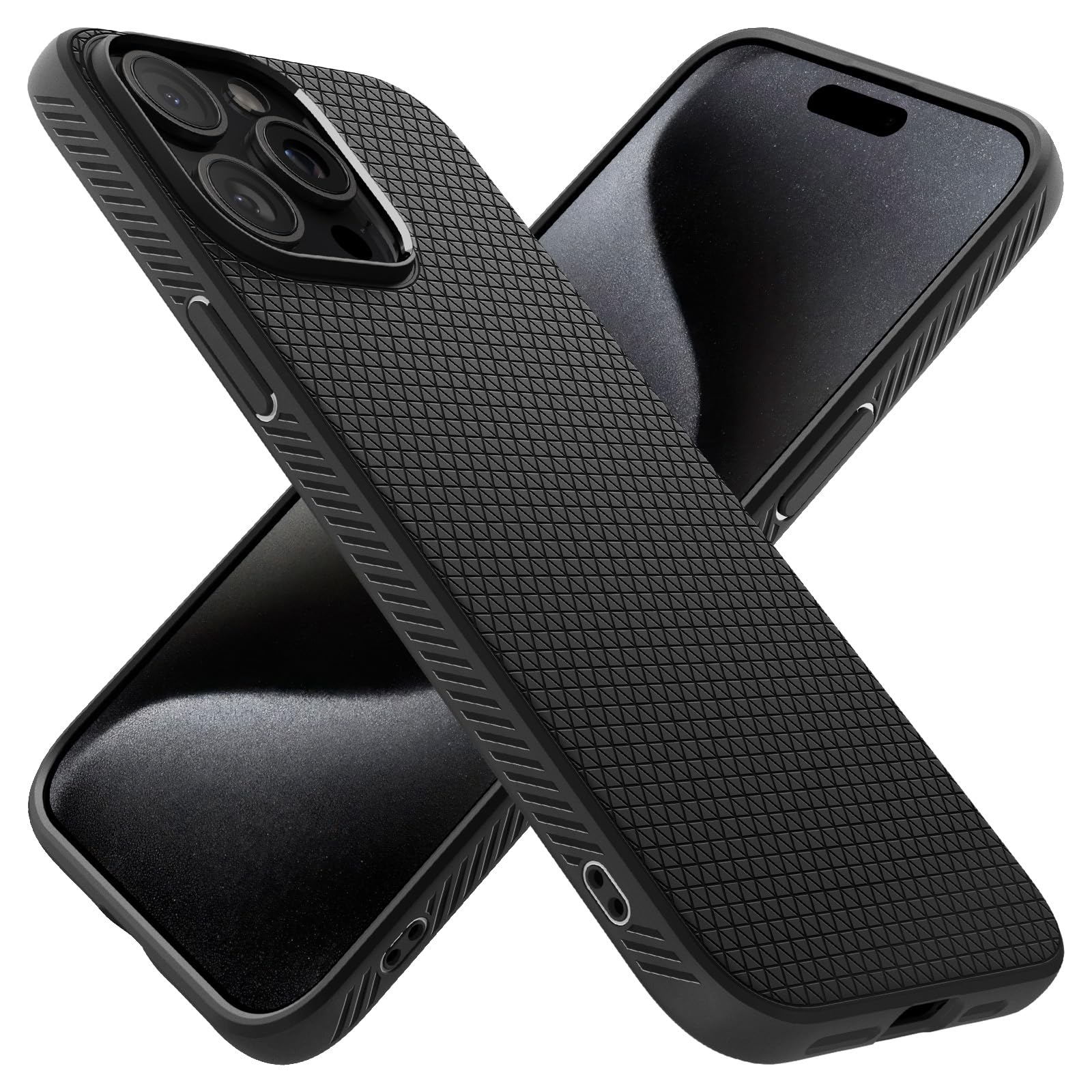 Spigen Liquid Air Case Compatible with iPhone 15 Pro Max - Matte Black
