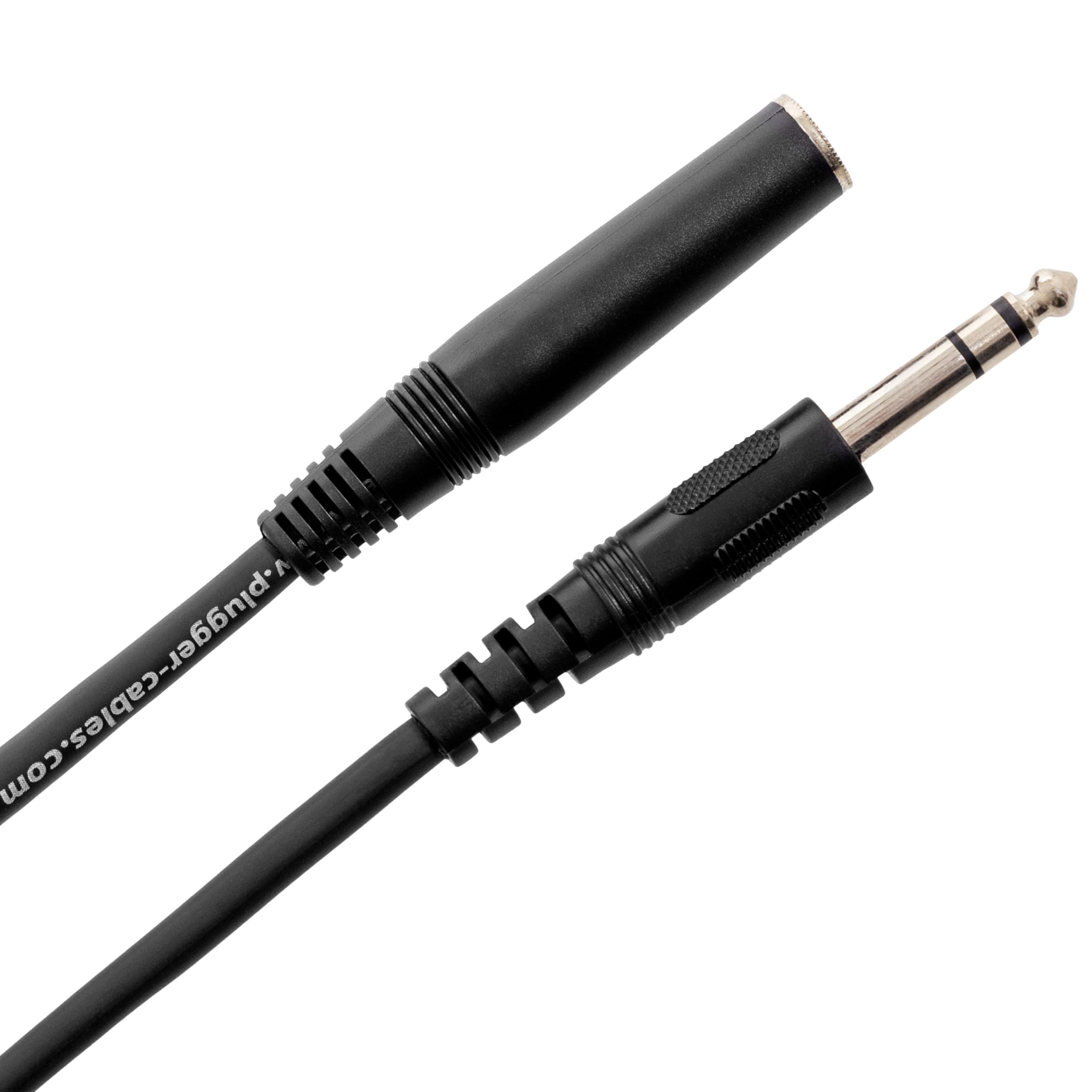 Plugger Jack Female/Male Stereo Cable 1.5 m Black