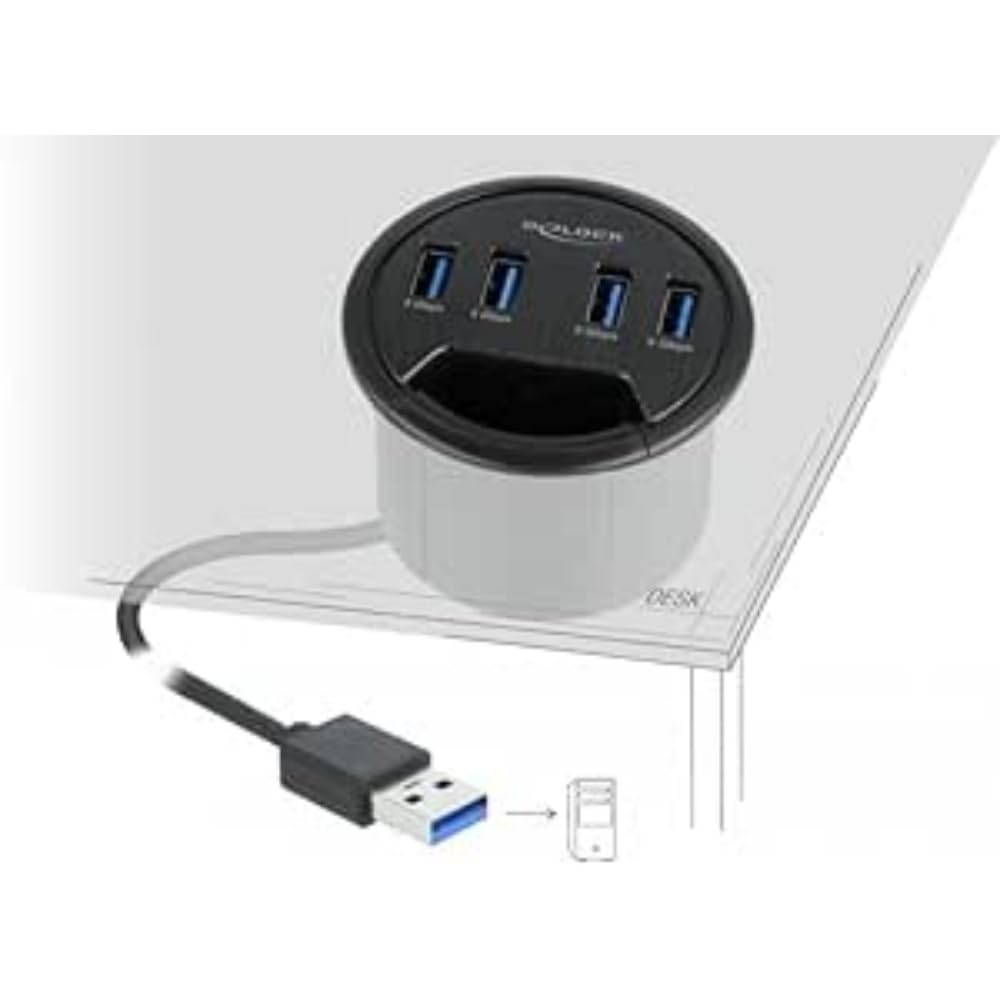 DELOCK HUB DE EXCRITORY 4 PUERTOS SUPERSPEED USB TYPE-A