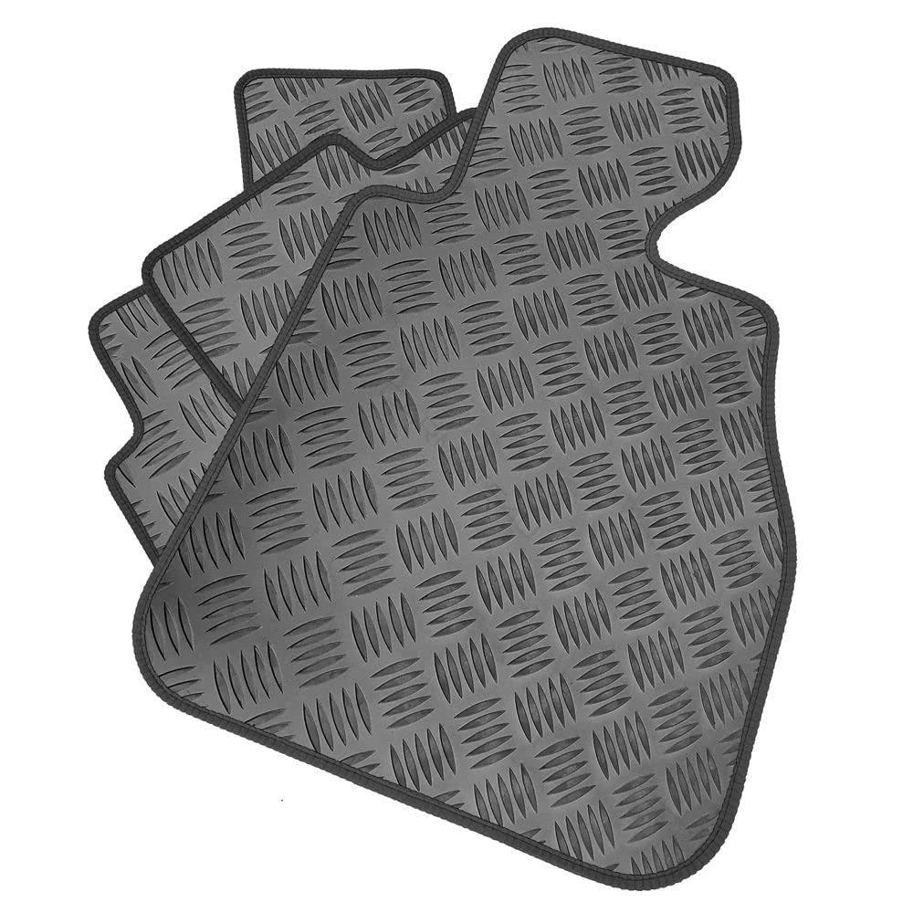 Rubber Car Mat Set Compatible/Replacement For Mercedes E Class (W211) (Years 2002-2009) Tailored Mats, Heavy Duty, Waterproof, Non Slip
