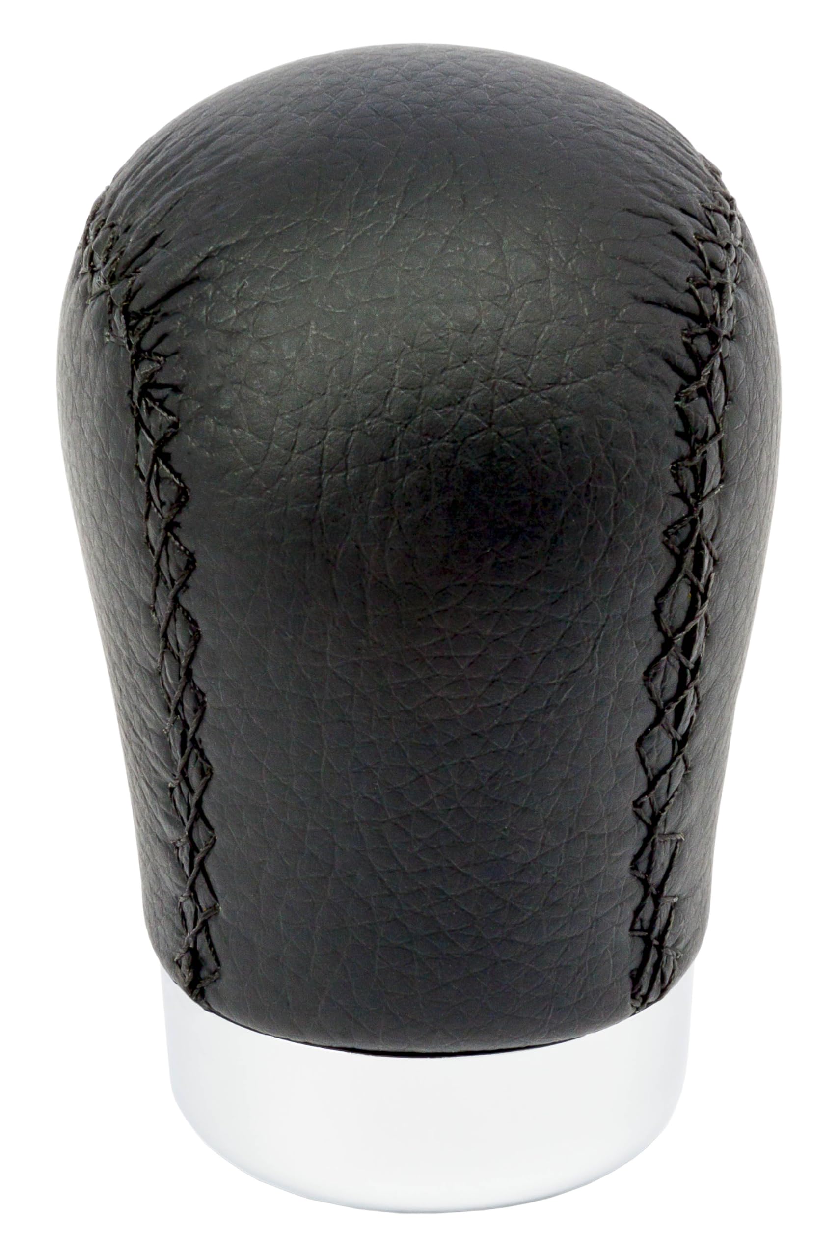 +PWR Car Parts Universal Gear Shift Knob Short Class Model Black Leatherette with Black Stitching. with 30 mm Trigger. Elegant and Sporty Design.