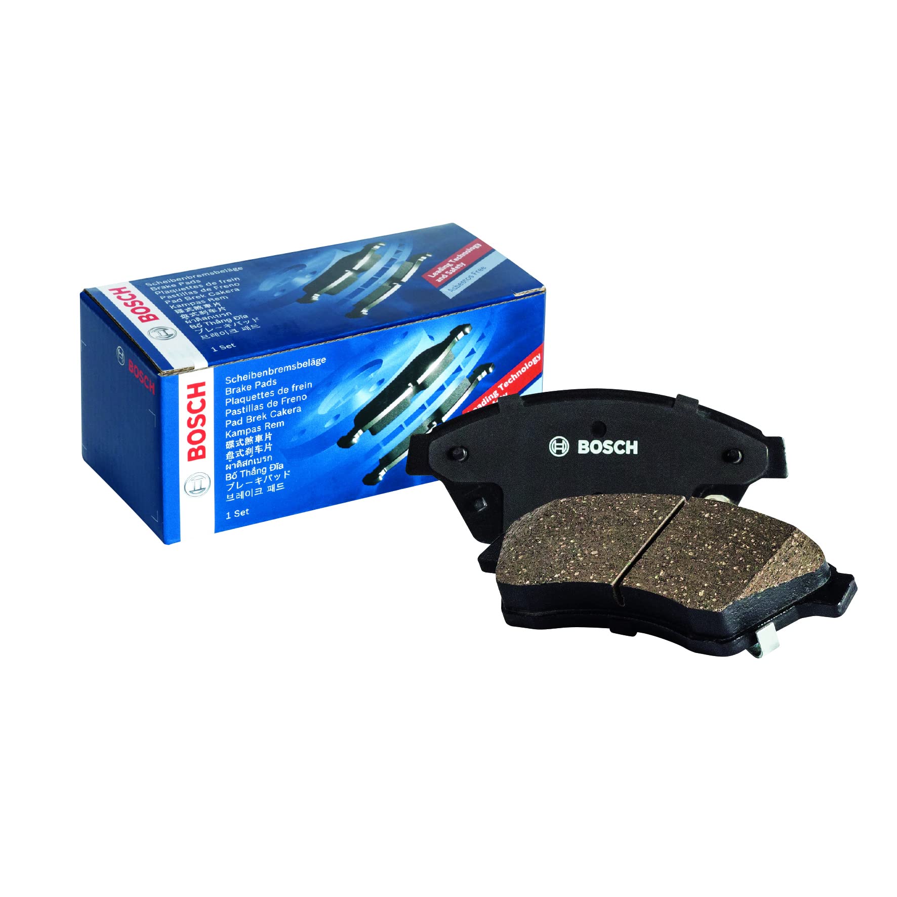 Bosch BP690 - Brake Pads Car Front Axle - Bosch Quality - Reduced Noise and Dust - ECE-R90 Certified - Copper-Free - 1 Set of 4 Pads - With Accessories