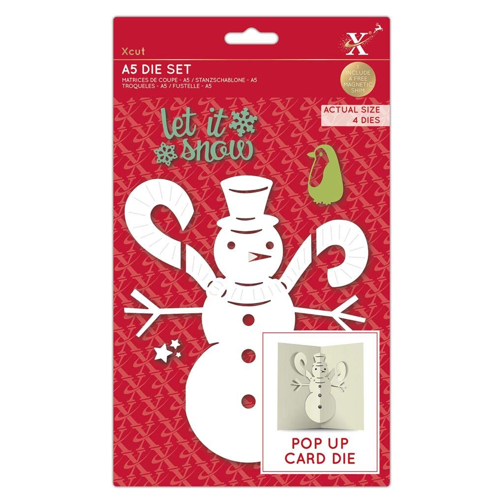 Xcut A5 Dies, Pop Up Card, Snowman, Carbon Steel, Art & Craft, Cutting Tool Supplies, Beautiful Decoration, Card Making, Gift Tag Wrapping, Scrapbooking, Invitation Making, Crafters Companion