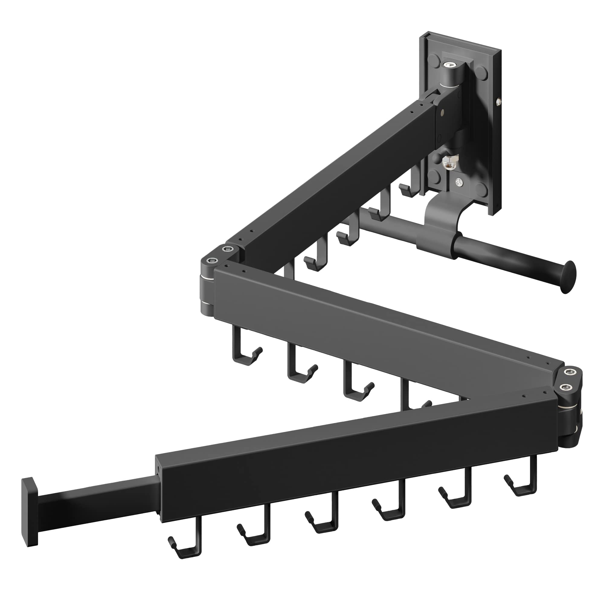 HEILAIYI Wall Mounted Clothes Hanger,Clothes Drying Rack,Laundry Drying Rack,Clothes Rack Wall Mount,Drying Rack Clothing,Laundry Rack,Folding,Retractable,Collapsible,can Fold Upward & Left & Right