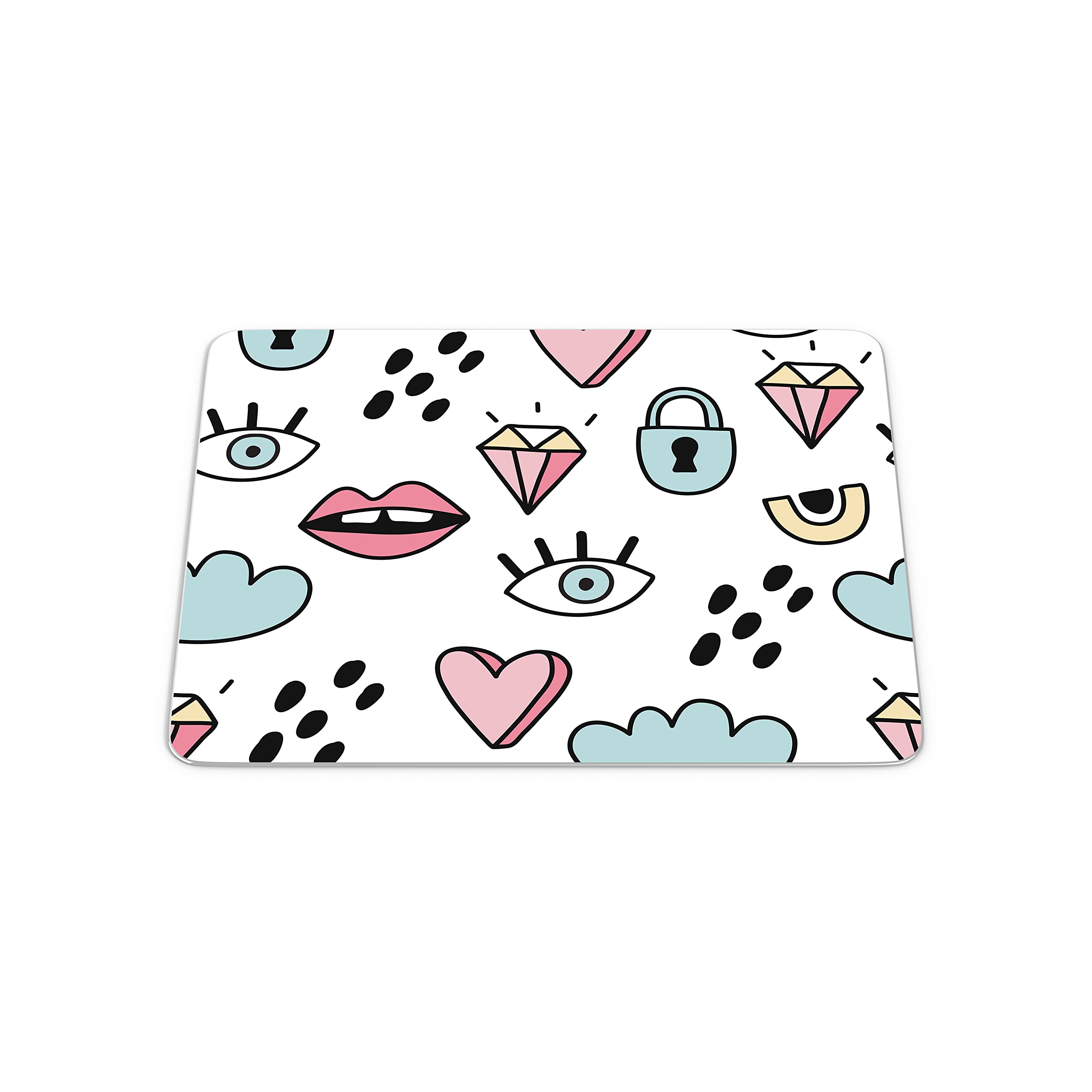 Bonamaison, Rectangle Pop Art Digital Printed Mouse Pad, Non-Slip Base, for Office and Home, Size: 22 x 18 cm