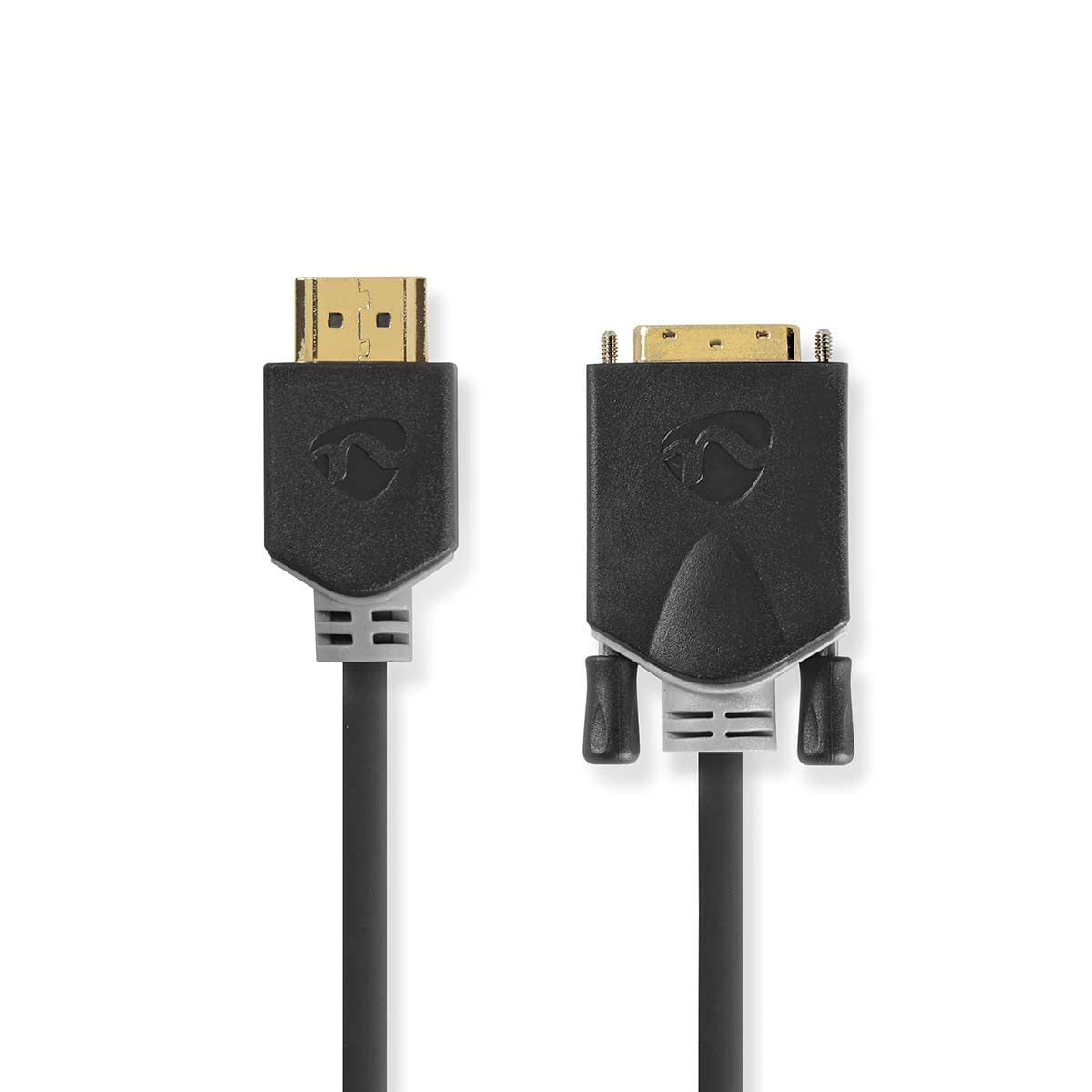 Nedis HDMI to DVI Cable, High Speed 10.2 Gbps Transmission, 2.0m Cable, 1080p Full HD, Gold-Plated Contacts, Metal-Braided Shielding