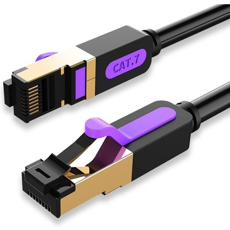 Watio Wave Network Cable – Network Cable RJ45 Cat.7 S/FTP AWG28, 15 m, Black, Ideal for High Speed and Stable Connection