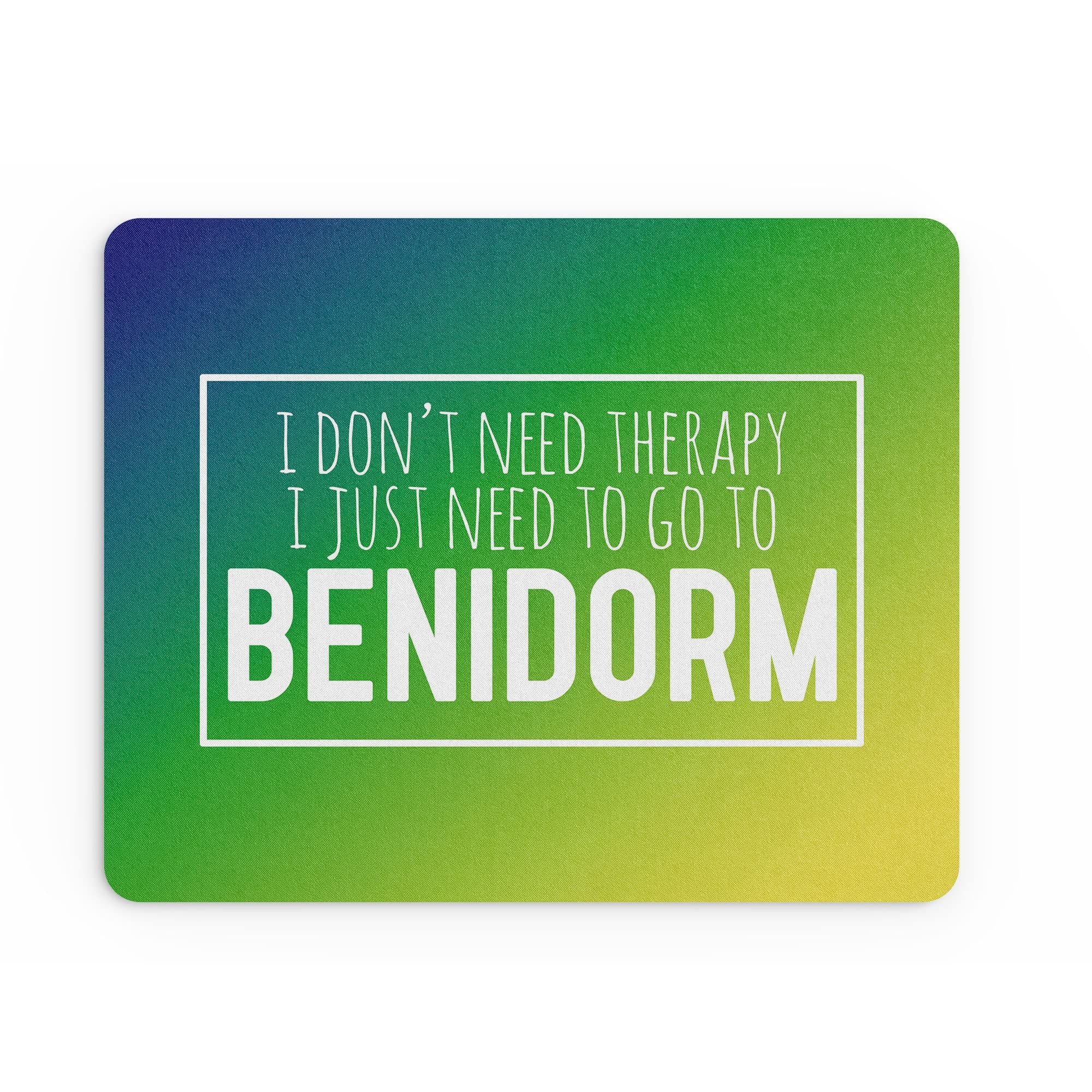 Tongue in Peach Funny Mouse Mat | Office Work Mousepad Desk Accessories Computers Admin Colleague I Just Need To Go To Benidorm Holidays Him Gift | MM218