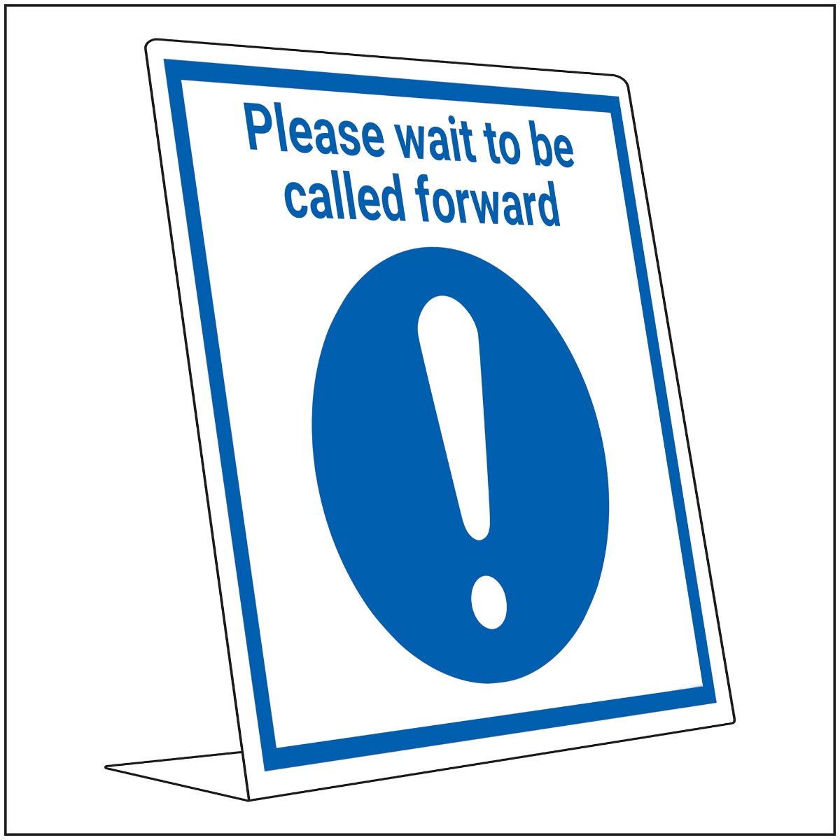 Vsafety Covid Retail Desk Sign - Please Wait To Be Called - 150mm x 200mm - 2mm Rigid Plastic