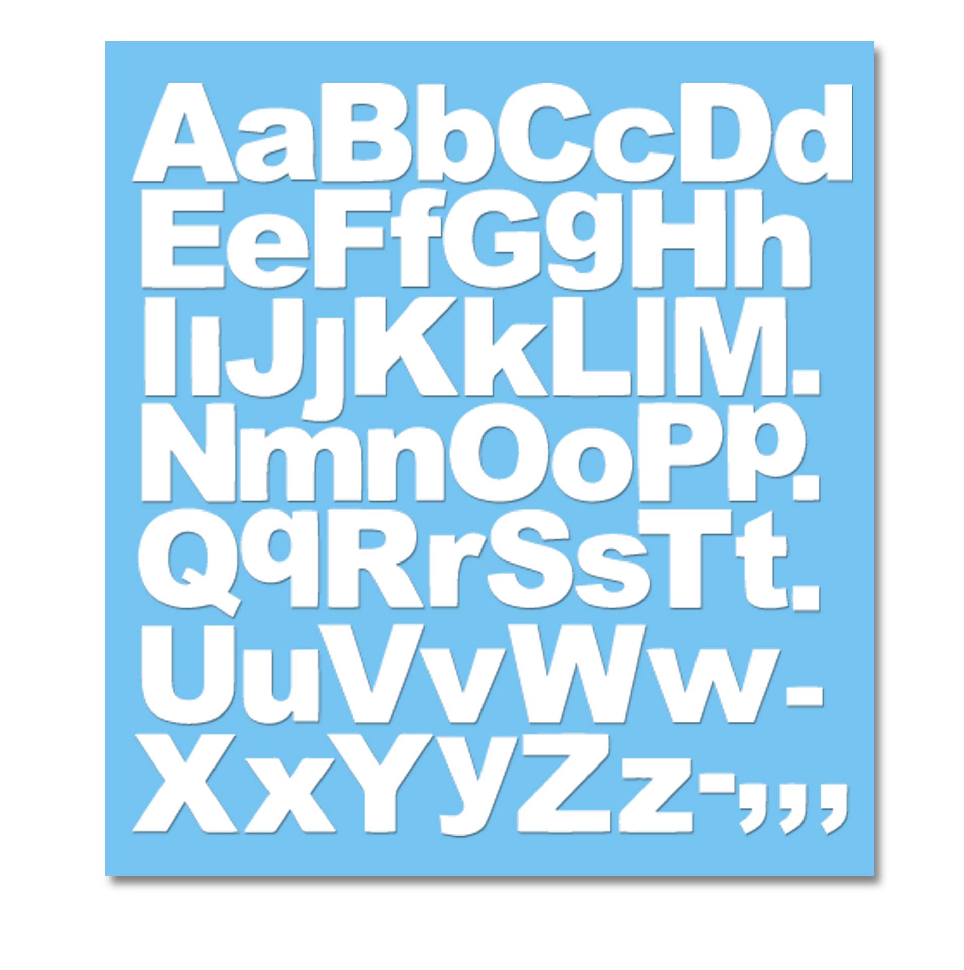 1 x Set of A-Z White Capital & Small Letters - Removable Self Adhesive Waterproof Durable Vinyl Stickers - Digitally Cut to the sticker Shape - size 20mm