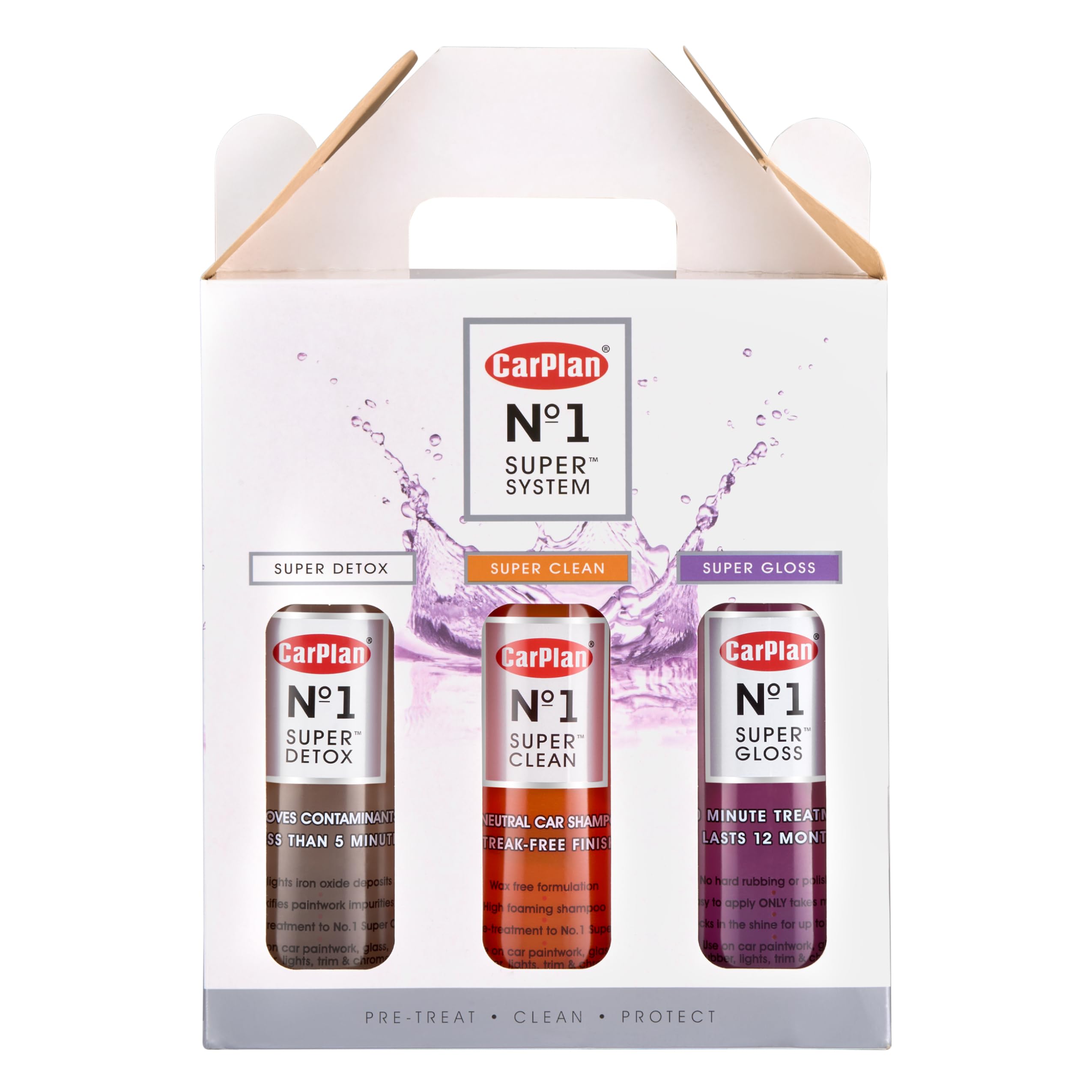 CarPlan No.1 Super Super System Super Detox, Clean Gloss Gift Pack, 600 ml