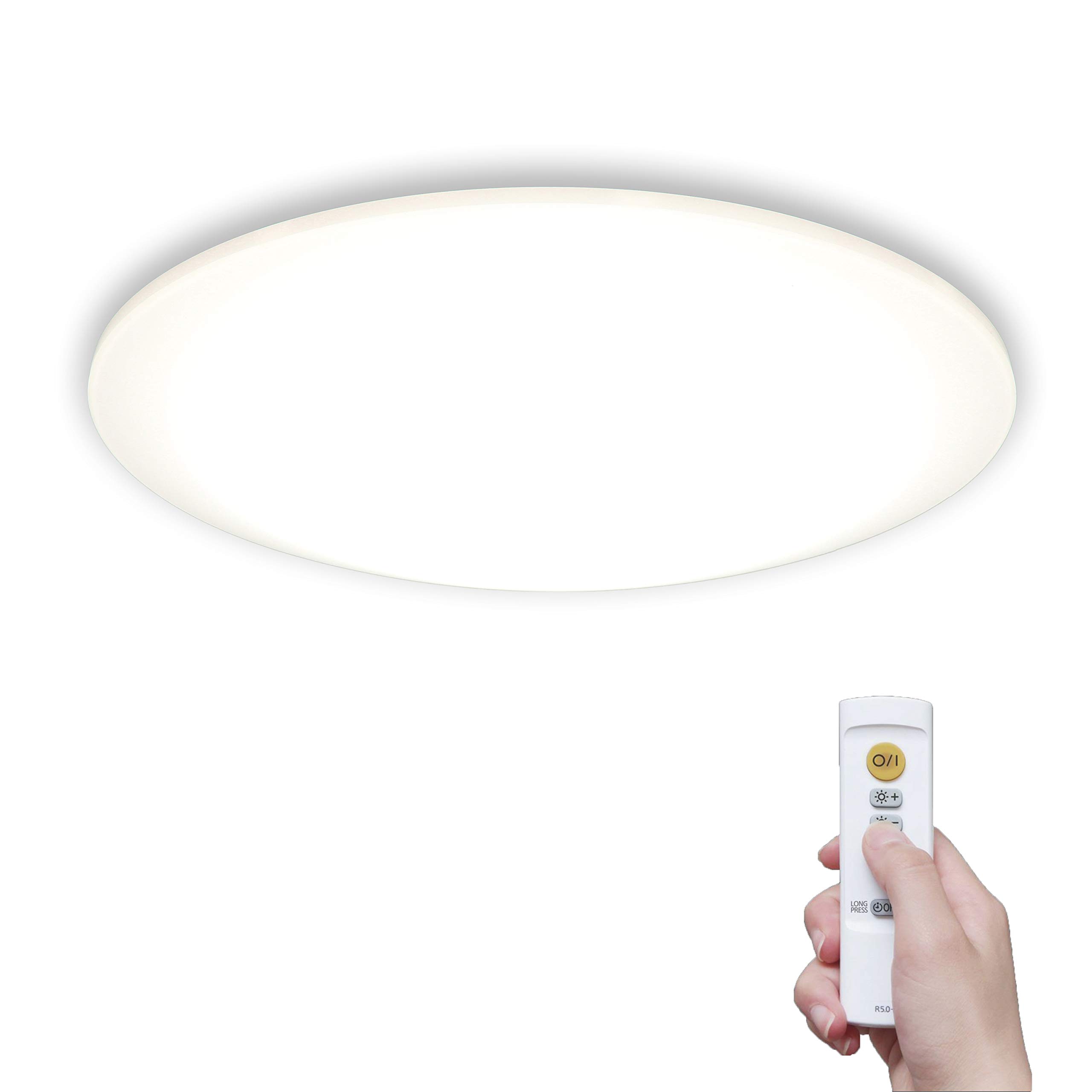 Iris Ohyama, LED Ceiling Light, Remote control, Brightness and color adjustment, 35 W / 4000 LM, Energy Class A +, living room, bedroom - Ceiling Light Dim and Ton CL8DL-5.0G - White