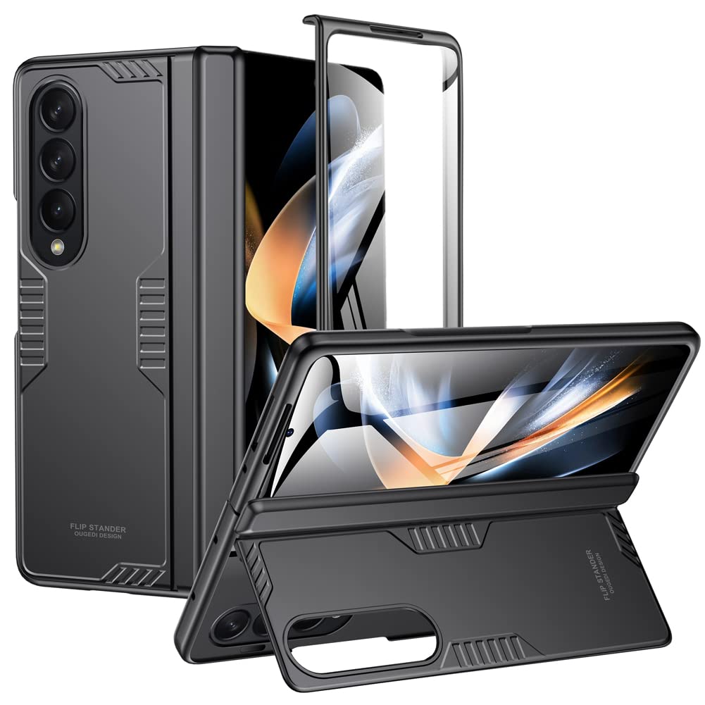 LEIAU for Samsung Galaxy z-Fold-4 Case: [Built-in Kickstand] [Full Hinge Protection] Galaxy z Fold 4 case with Screen Protector - Slim Protective Phone case with Armor Design