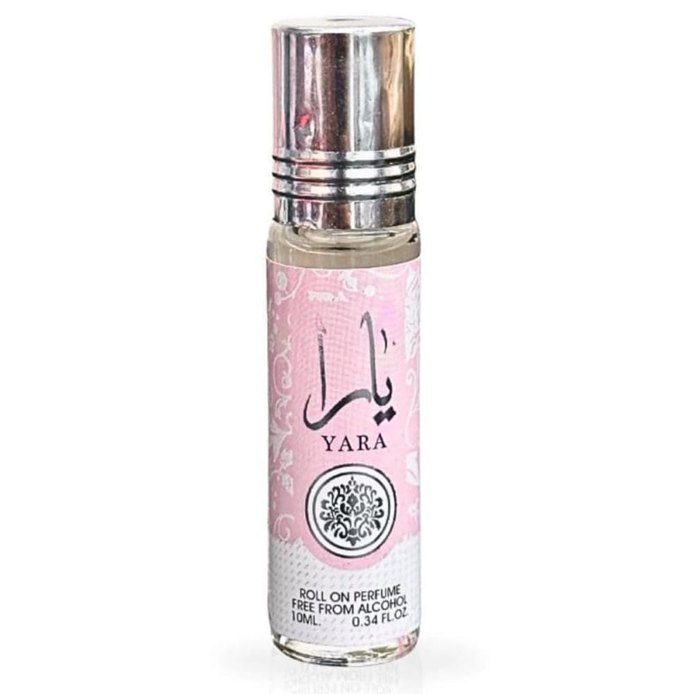 3×Yara Roll-On Perfume, Alcohol-Free, 10ml, Pink Floral Design
