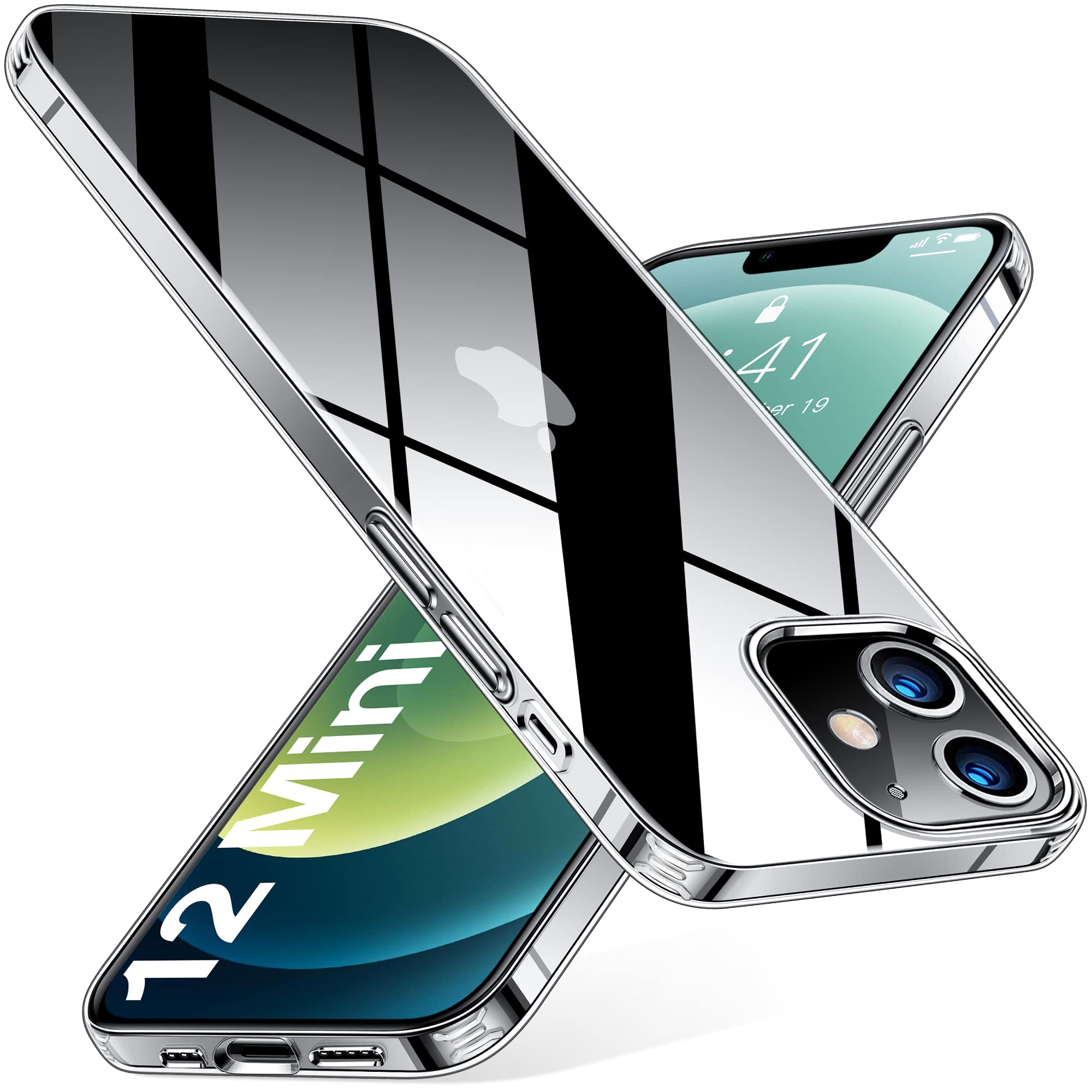 HOOMIL Clear Series for iPhone 12 Mini Case, [Military Grade Protection] Soft Silicone Thin Slim Fit Protective Phone Cover for iPhone 12 Mini 5.4" - Transparent