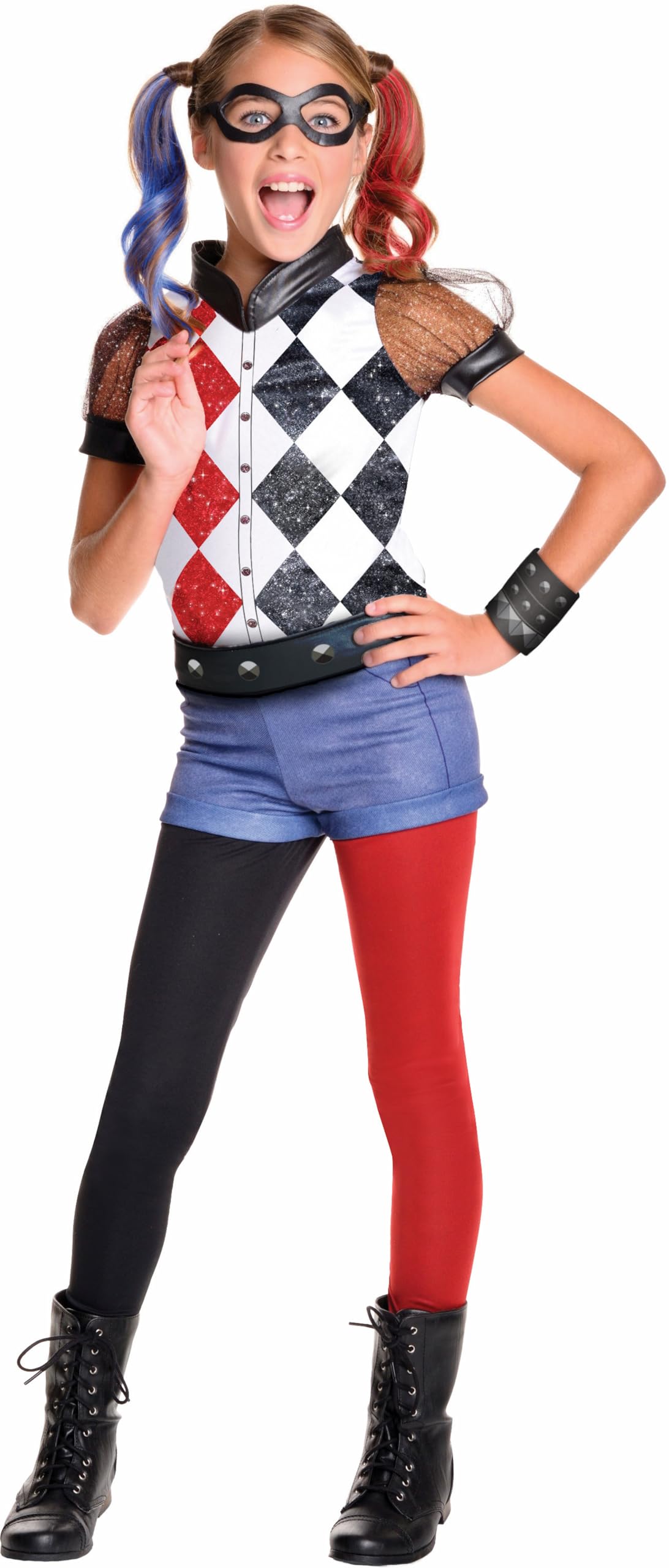 Rubies Harley Quinn Costume, Kids Deluxe DC Comics Outfit, Medium, Age 5 - 7 Halloween