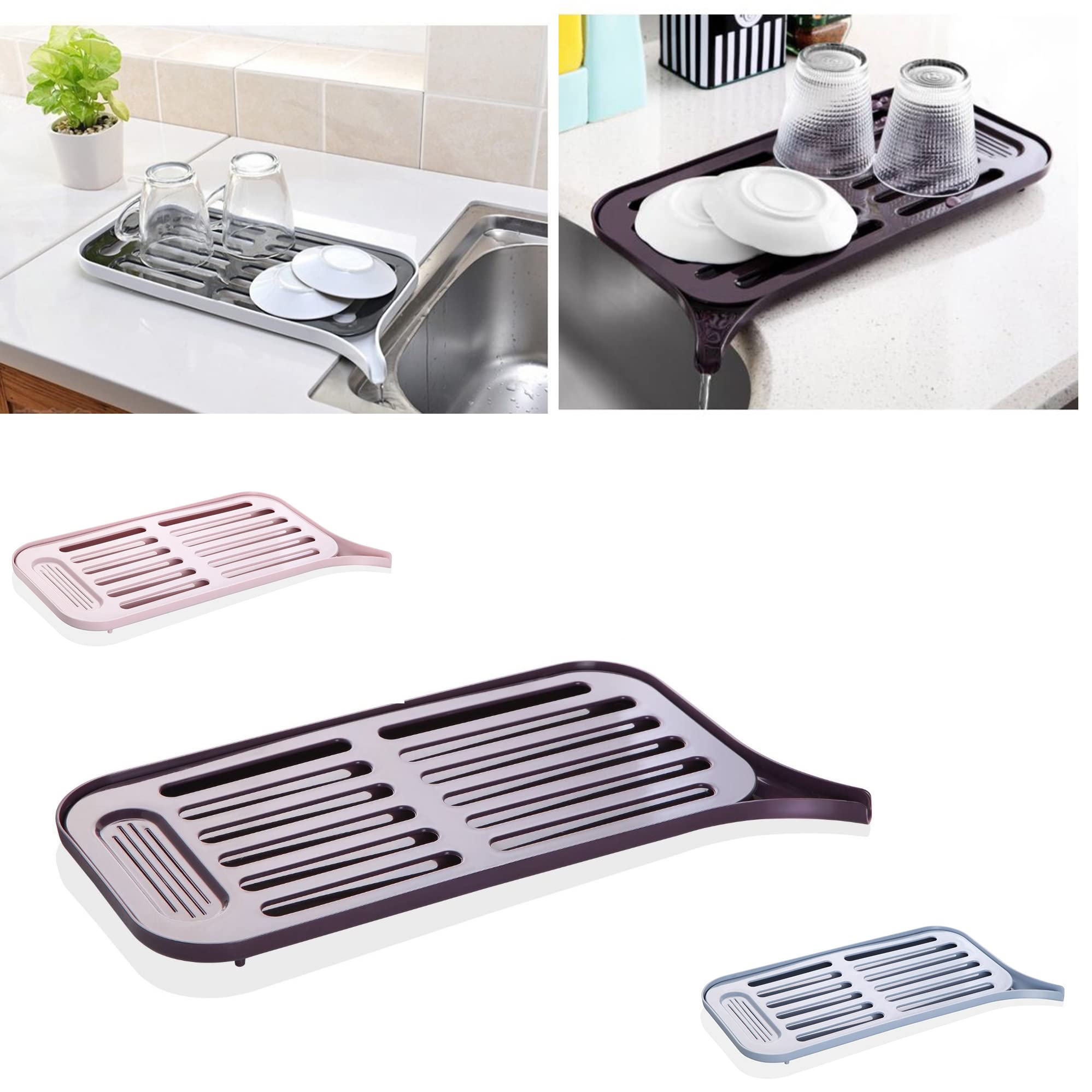 Sink SIDE DRAINER with Drain Spout & Tray -Great For Apartments, Travel Etc