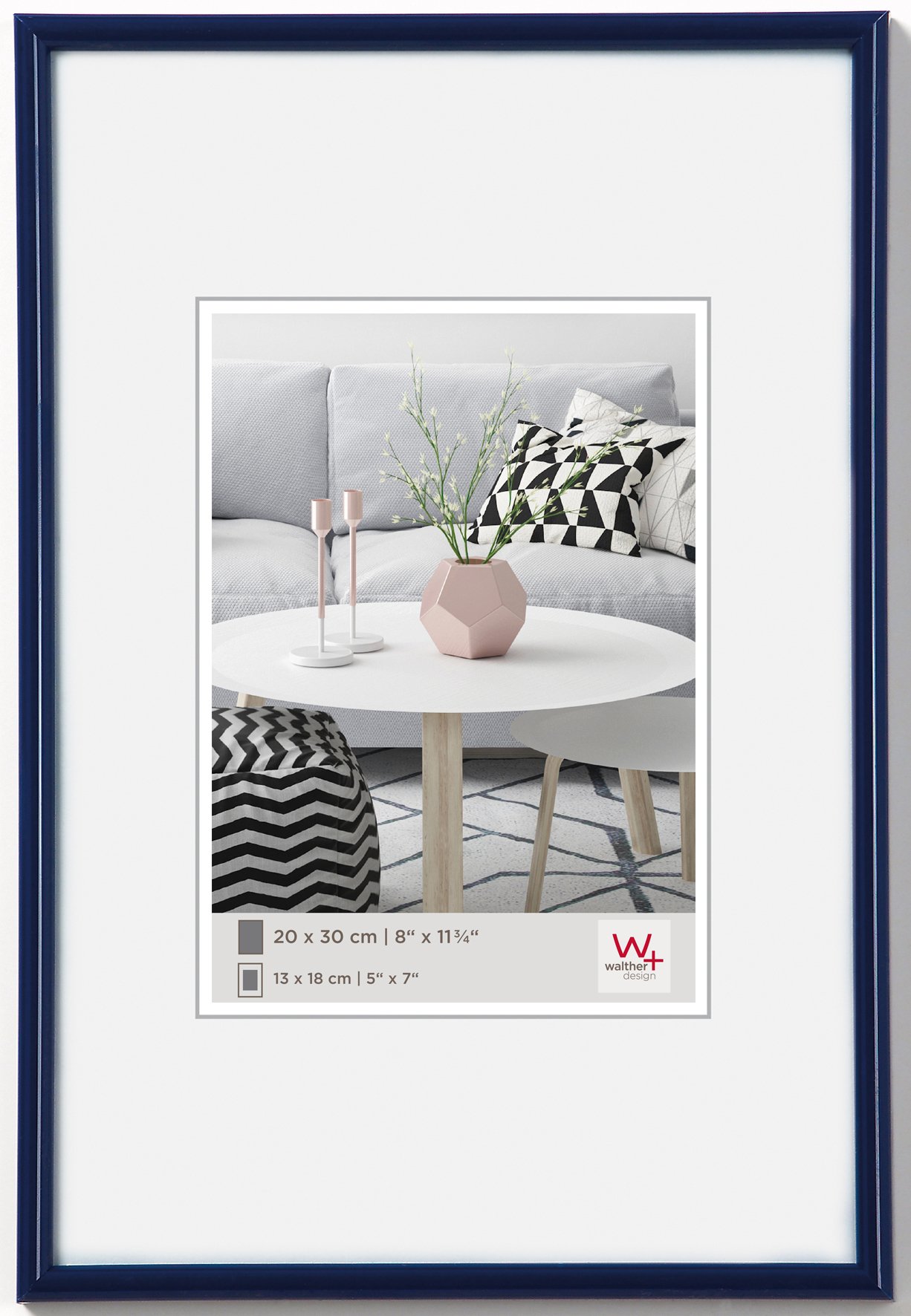 Walther design KL130H Galeria picture frame, 8.25 x 11.75 inch (21 x 29.7 cm), blue