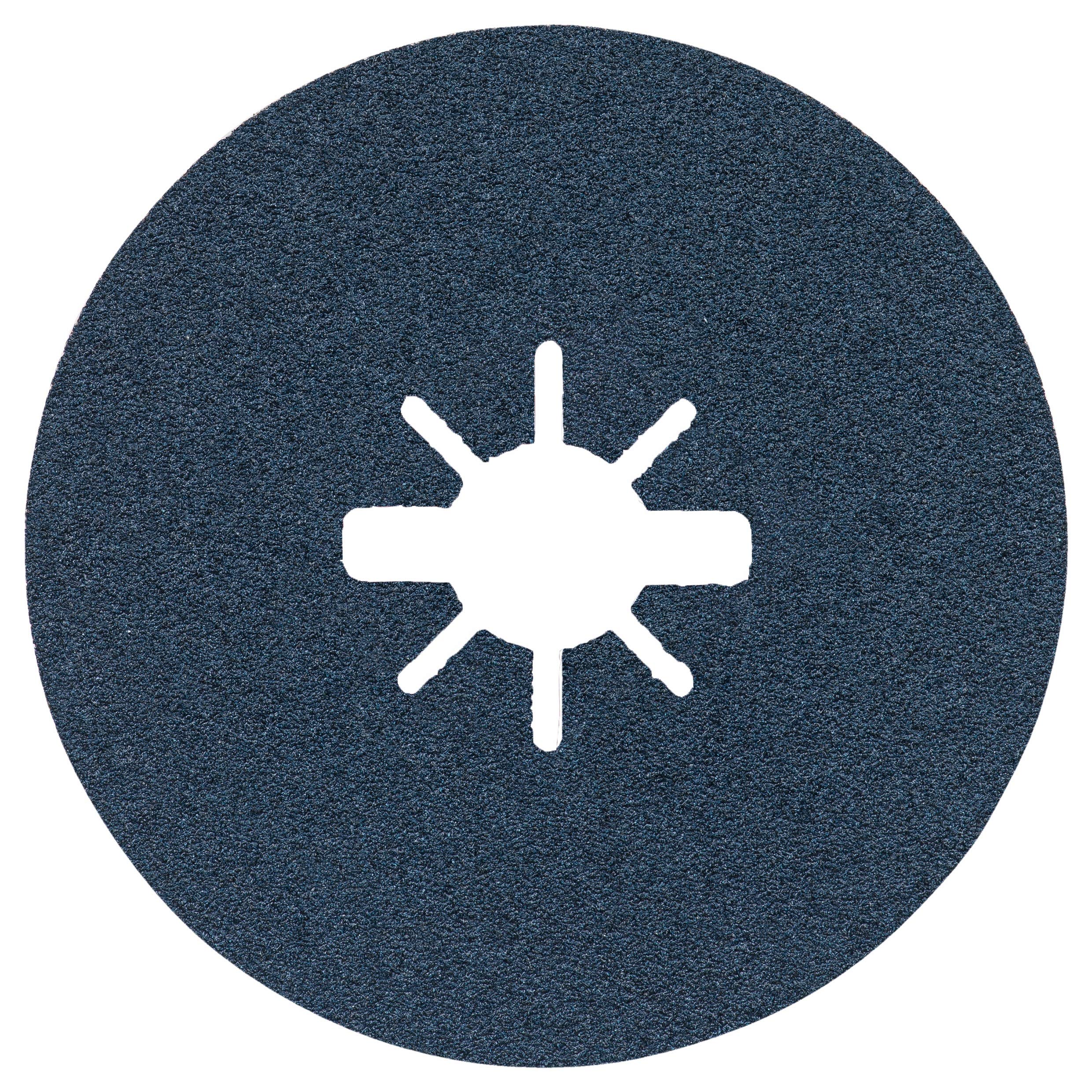 BOSCH FBX580 25-Pack 5 in. X-Lock Medium Grit Abrasive Fiber Discs 80 Grit Compatible with 7/8 in. Arbor for Applications in Metal Surface Finishing, Weld Blending, Rust Removal