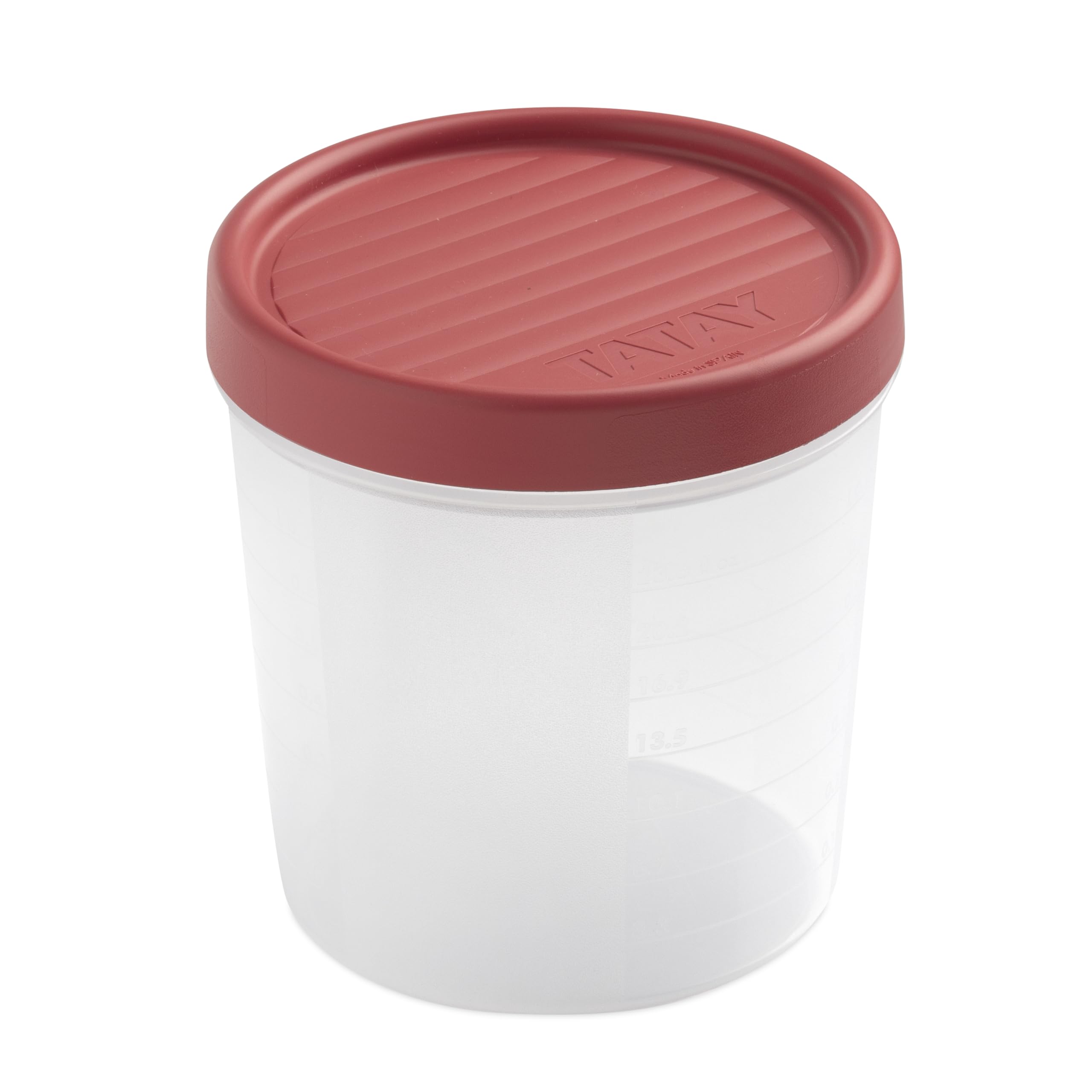 TATAY Food Storage, Airtight, 1L of Capacity, Screw Lid, BPA free, Suitable Microwave and Dishwasher, Red. Measures: 12 x 12 x 12,5 cm