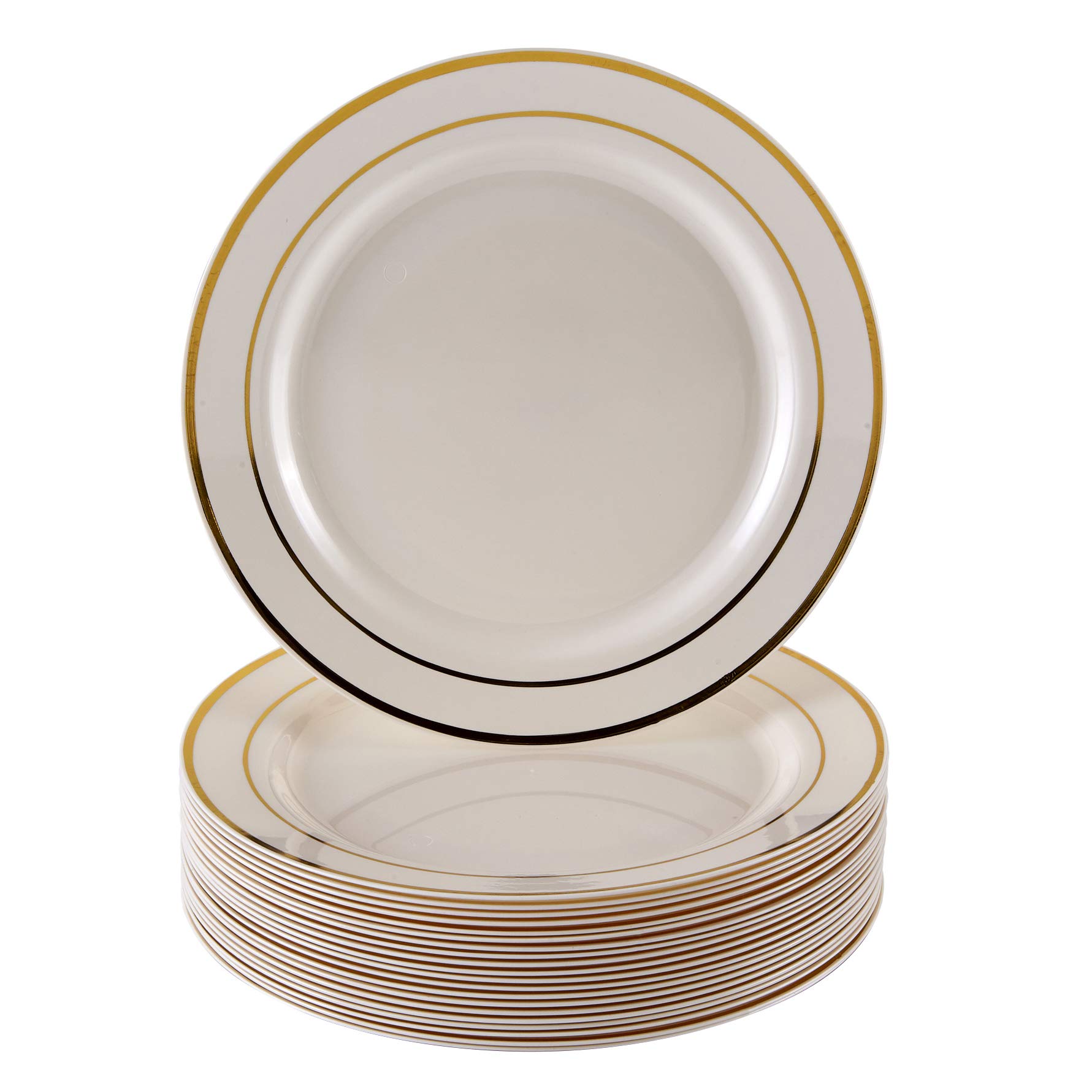 Silver Spoons 1846-SiS Glare Collections Disposable Dinnerware Set, Plastic, Gold