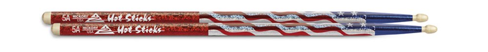 Hotsticks Macrolus Wood Tip 5B Drumsticks - American Flag