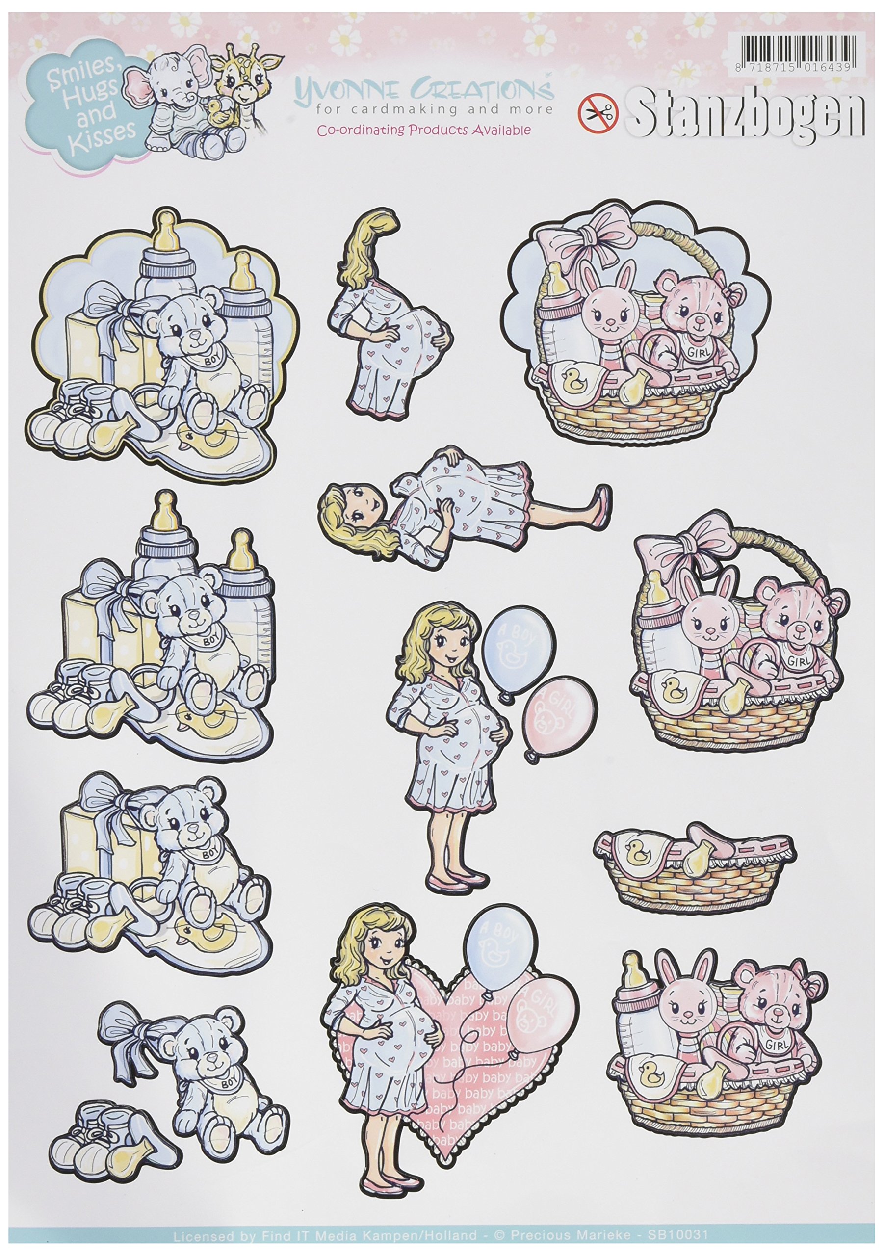 Find It Trading Yvonne Creations Smiles and Hugs Punchout, Acrylic, Multicolour, 29.84x20.77x0.12 cm