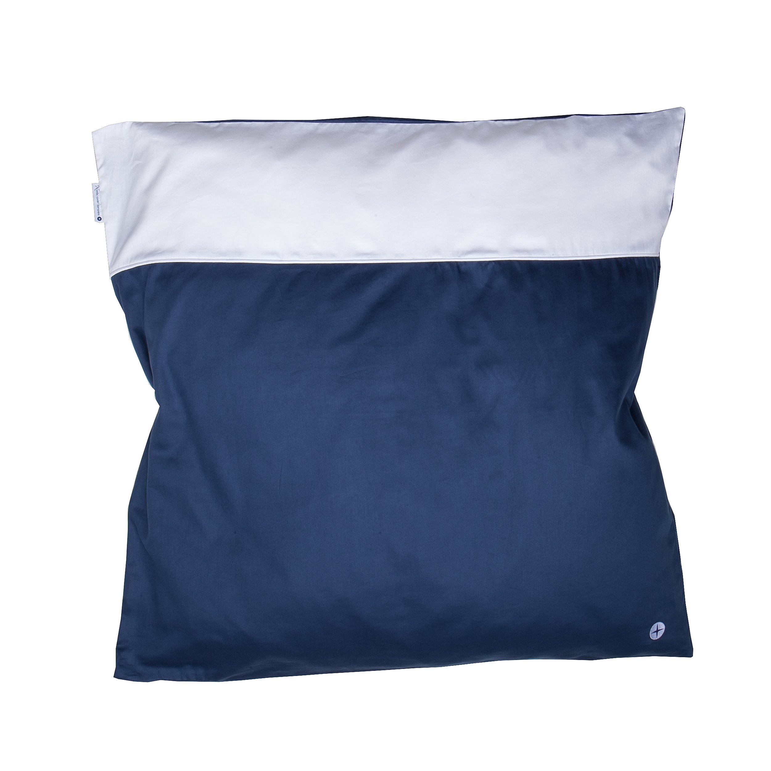 Nordic Coast Premium Baby Duvet Cover, Dark Blue/White