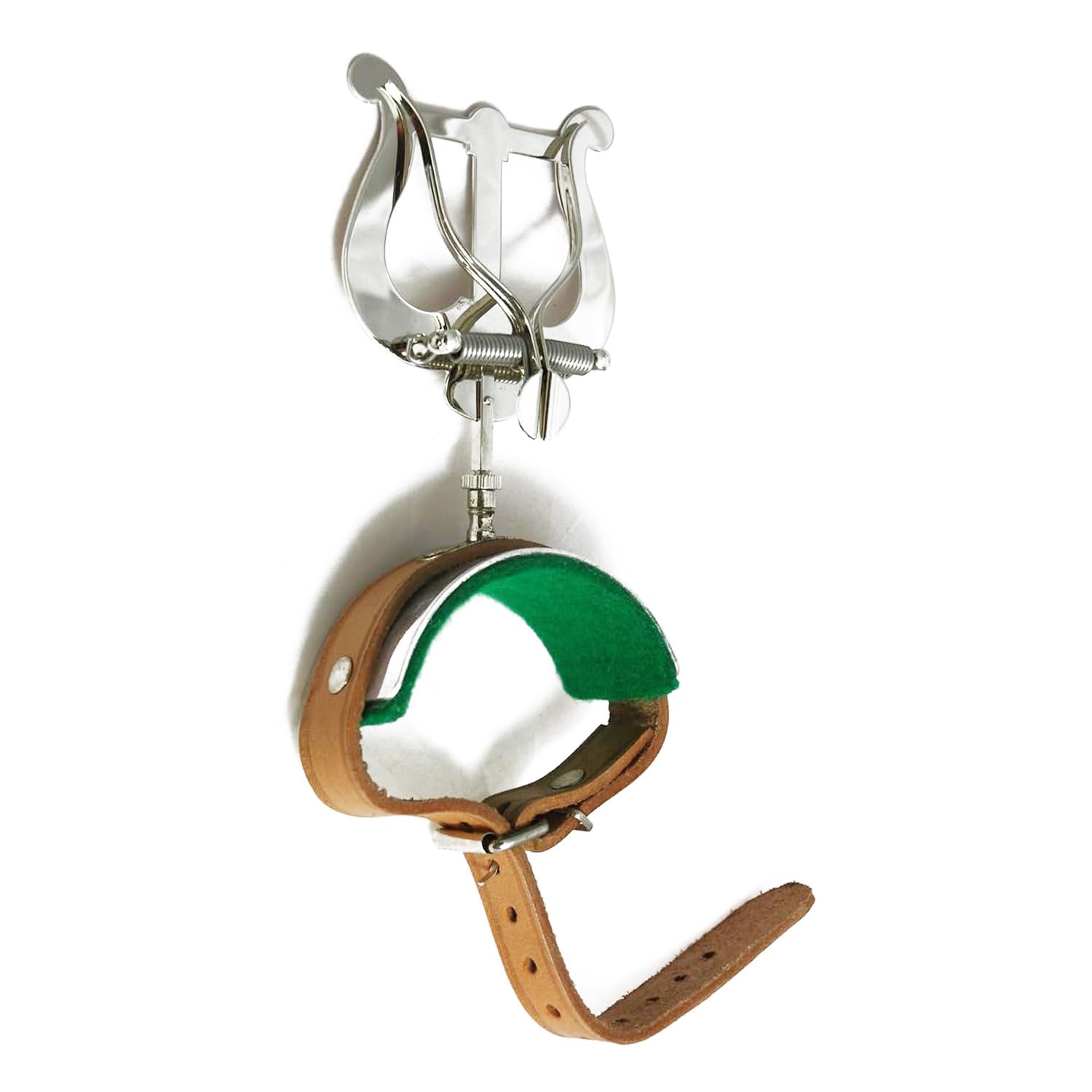 Transverse Flute Lyre Real Leather Soundman® Marching Lyra Music Stand (Nickel Plated)