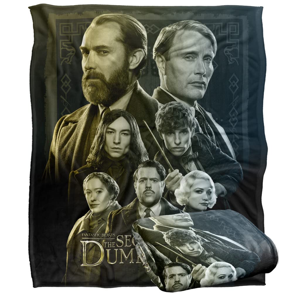 FANTASTIC BEASTS The Secrets of Dumbledore Blanket, 152 x 127 cm Character Portraits Silky Touch Super Soft Throw Blanket