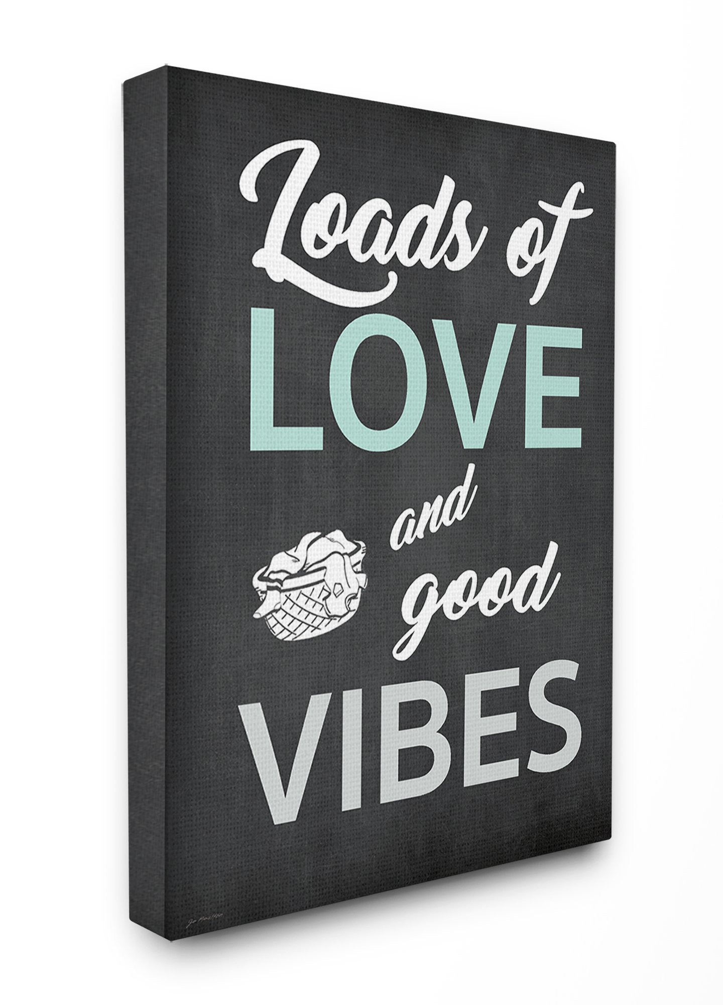 Stupell Industries Loads Of Love and Good Vibes Typography Oversized Stretched Canvas Wall Art, 24 x 1.5 x 30, Proudly Made in USA