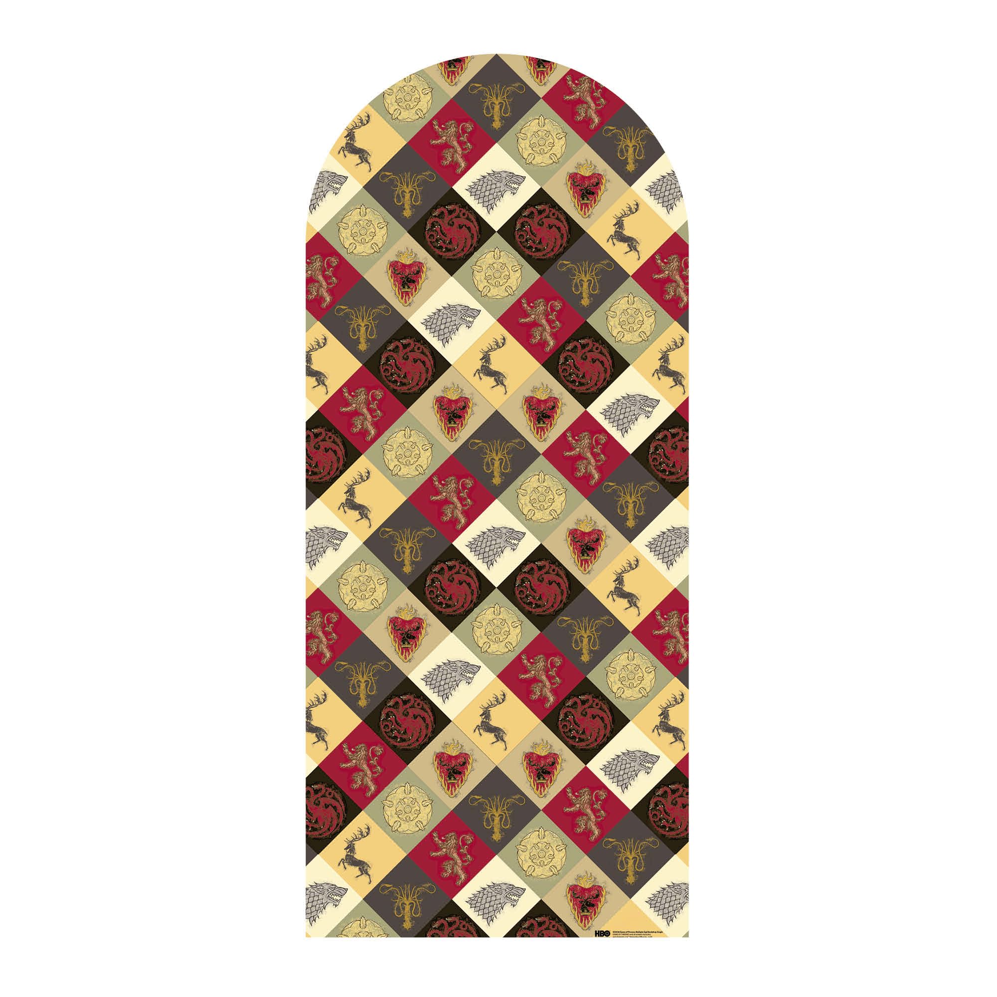 Star Cutouts SC4538 Game of Thrones Multi Sigil Backdrop Cardboard Cut Out Height 185cm, Sigils