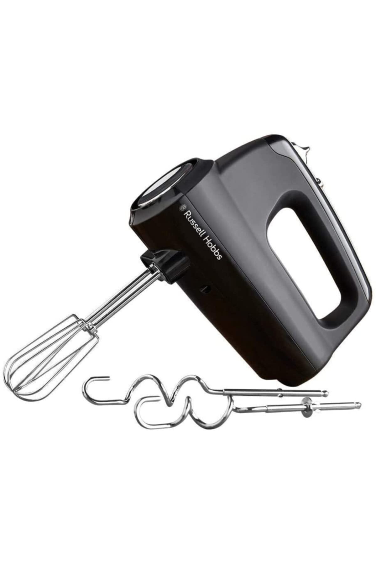 Russell Hobbs Hand Mixer [Hand Mixer] Matt Black (5 Speed Levels + Turbo Function, 2 Dishwasher-Safe Whisk & Dough Hooks, Eject Button, Upright Parking Position) Hand Stirrer 24672-56