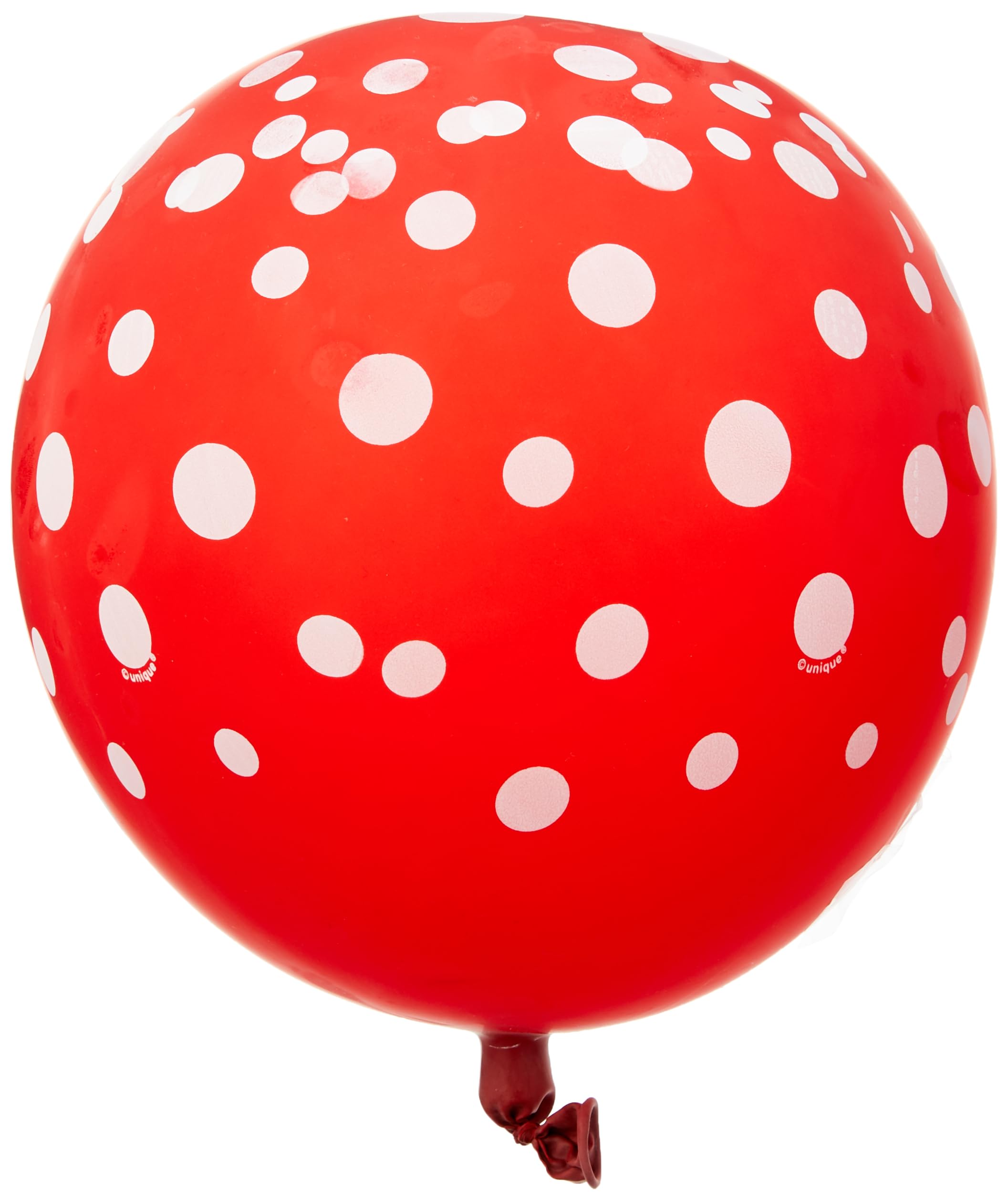 Unique Polka Dots Ruby Red Latex Balloons - 12", Pack of 6 - Unique & Eye-catching Design