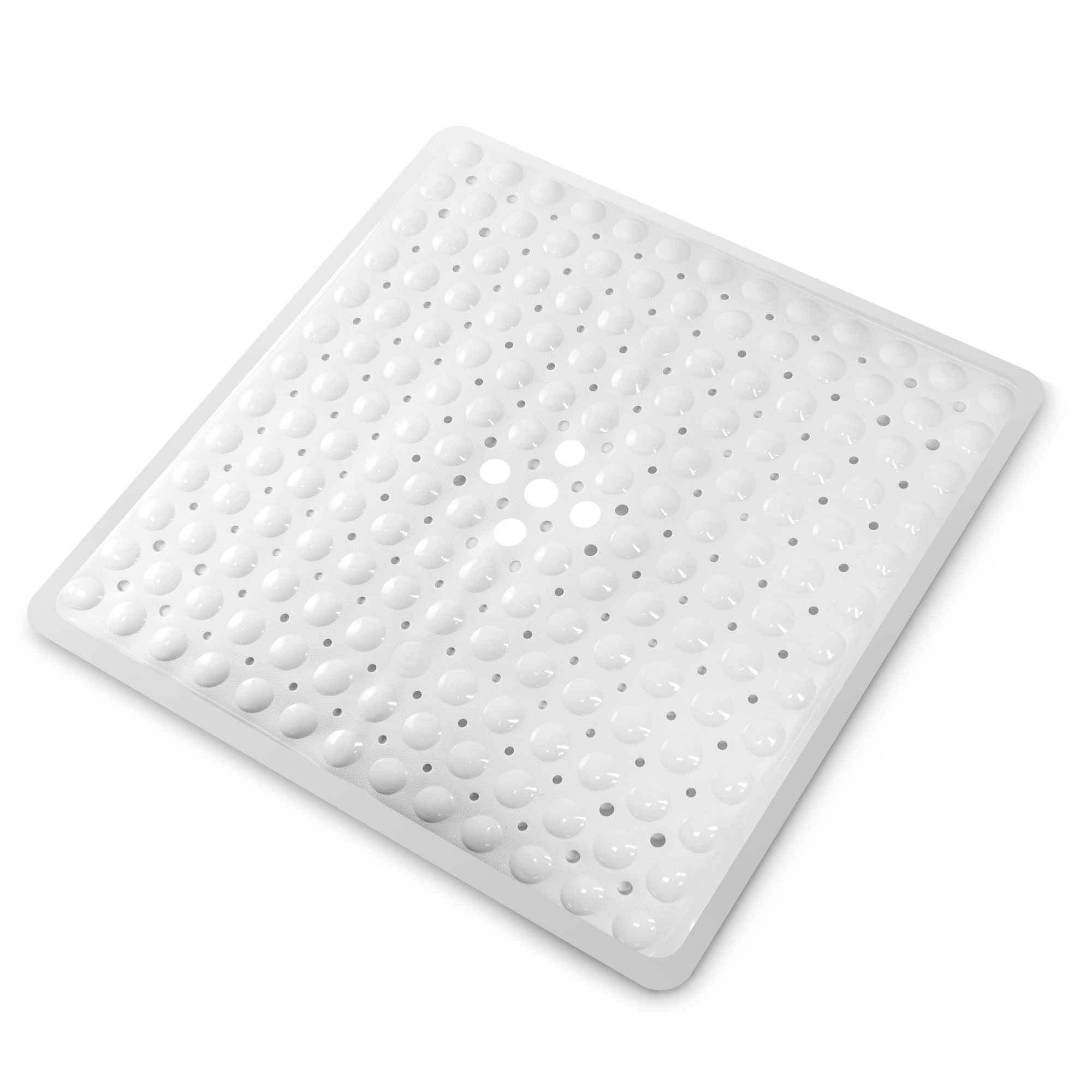 KEPLIN Premium Non-Slip Bath Mat - 164 Suction Cups, BPA, Latex Free, Mildew Resistant, Machine Washable - Safe, Durable & Comfortable for Shower Runner & Bathroom Tubs (White, Small (54 x 54cm))
