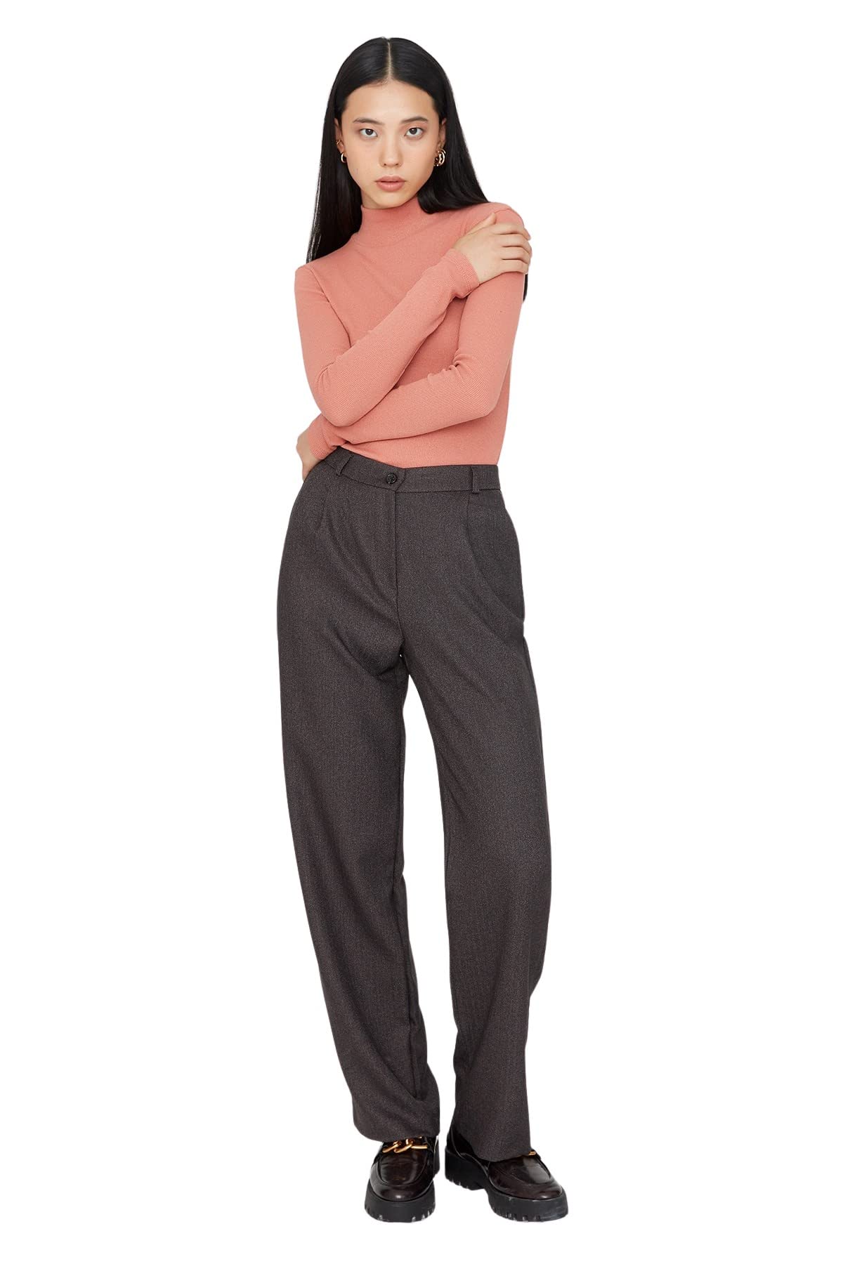 Trendyol Pants - Gray - Wide Leg