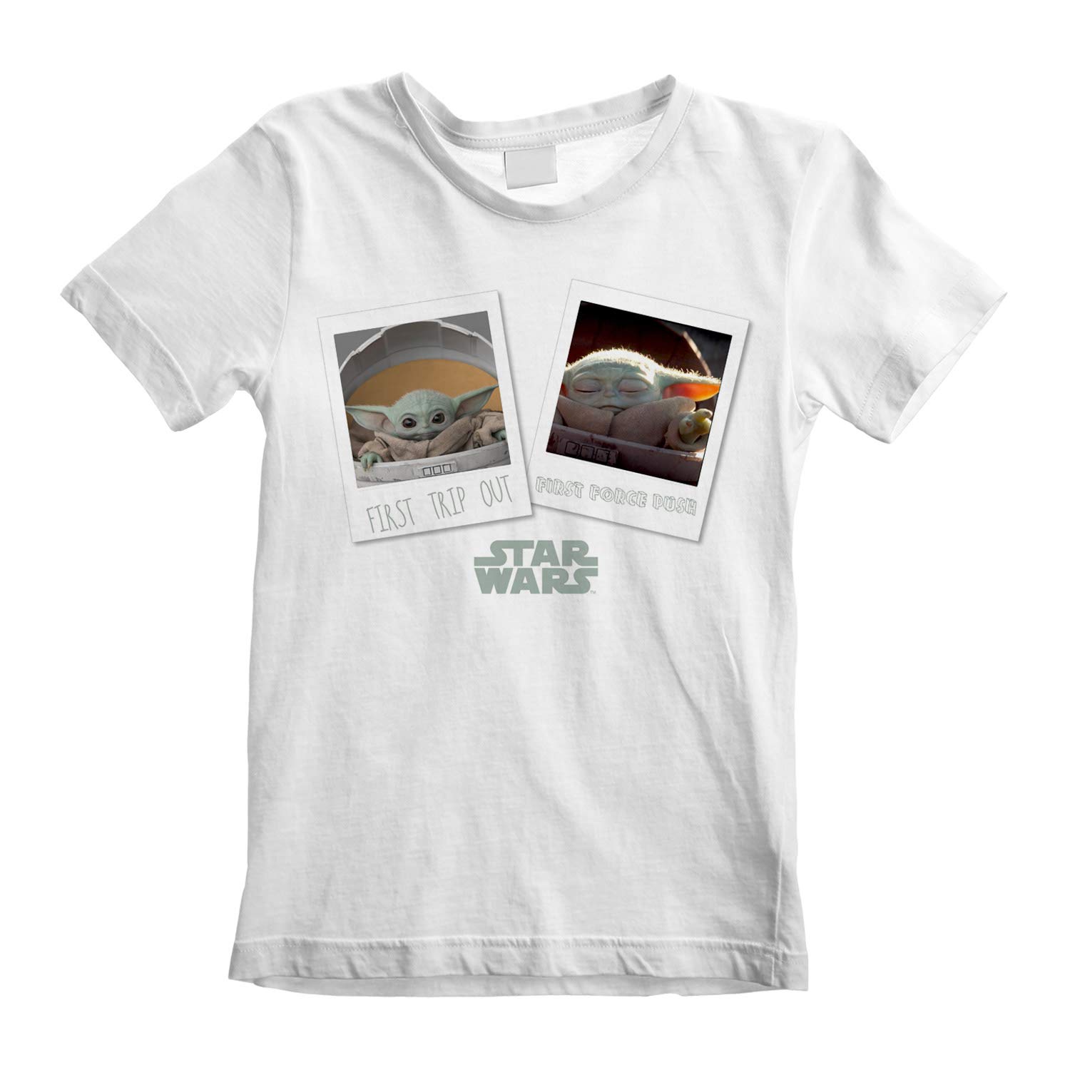 Star Wars The Mandalorian The Child First Trip Out T-Shirt, Kids, 3-13 Years, White, Official Merchandise