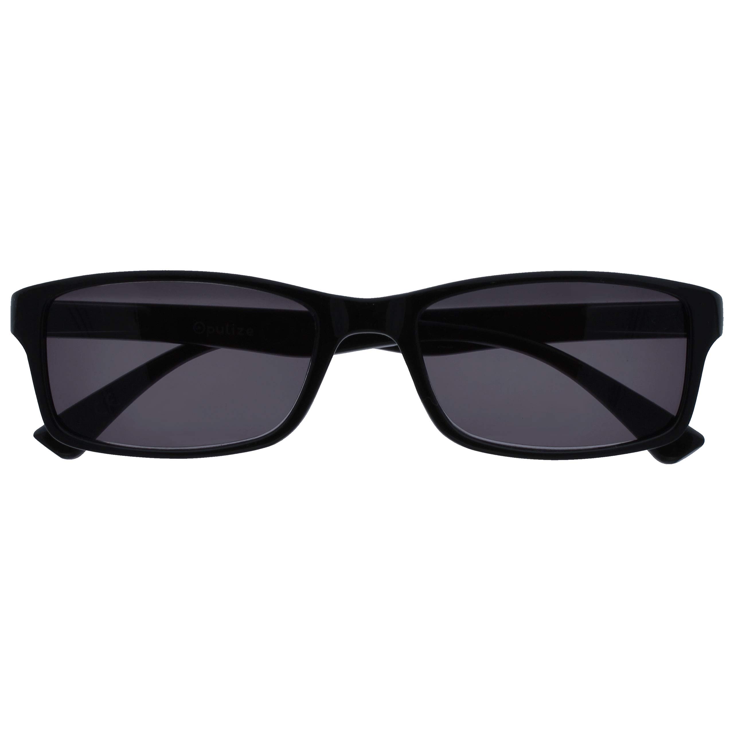 OPULIZE Black Reading Sunglasses UV400 Designer Style Mens Womens S92-1 +2.00