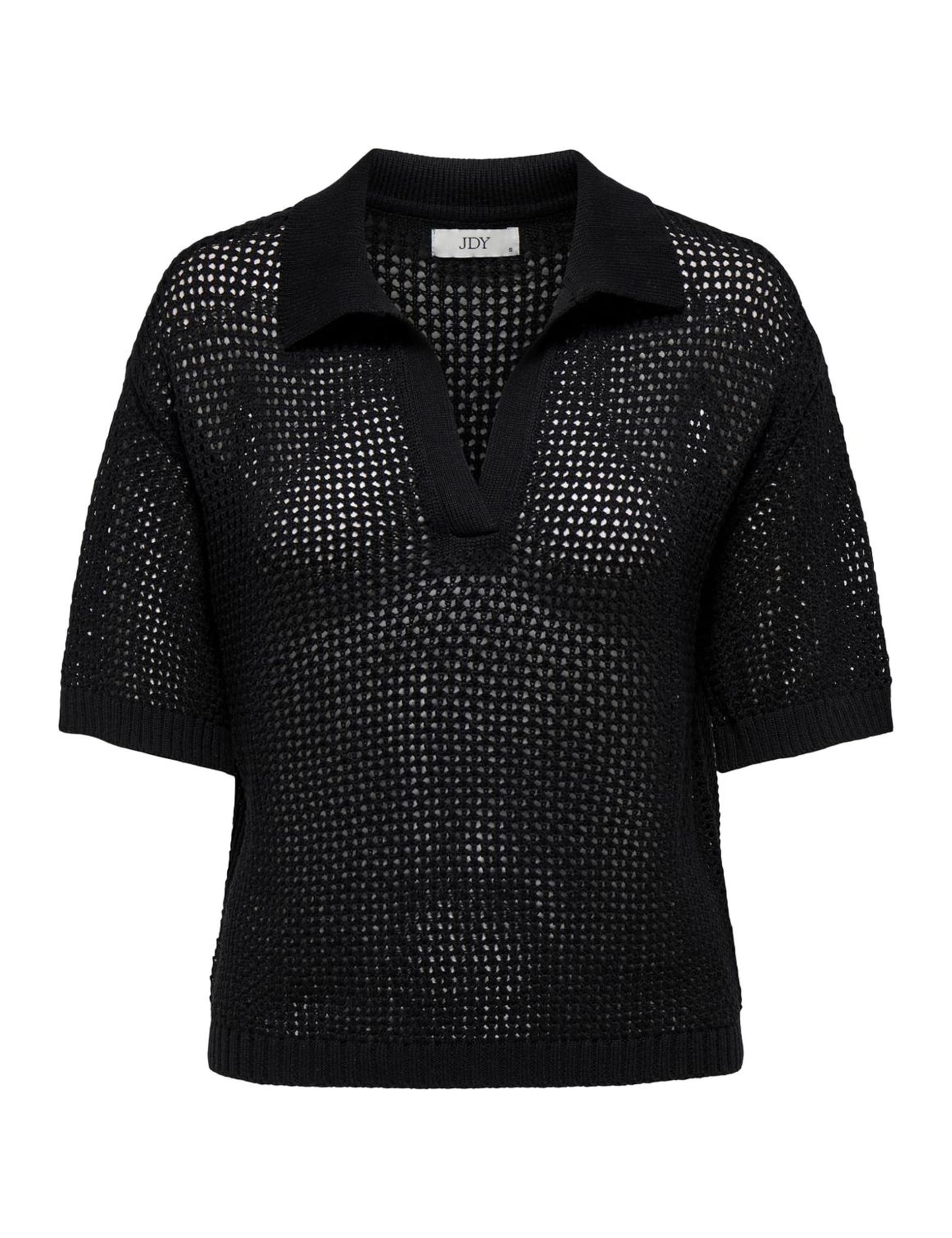 JdY Tikka S/S Collar Pullover KNT, Black, M