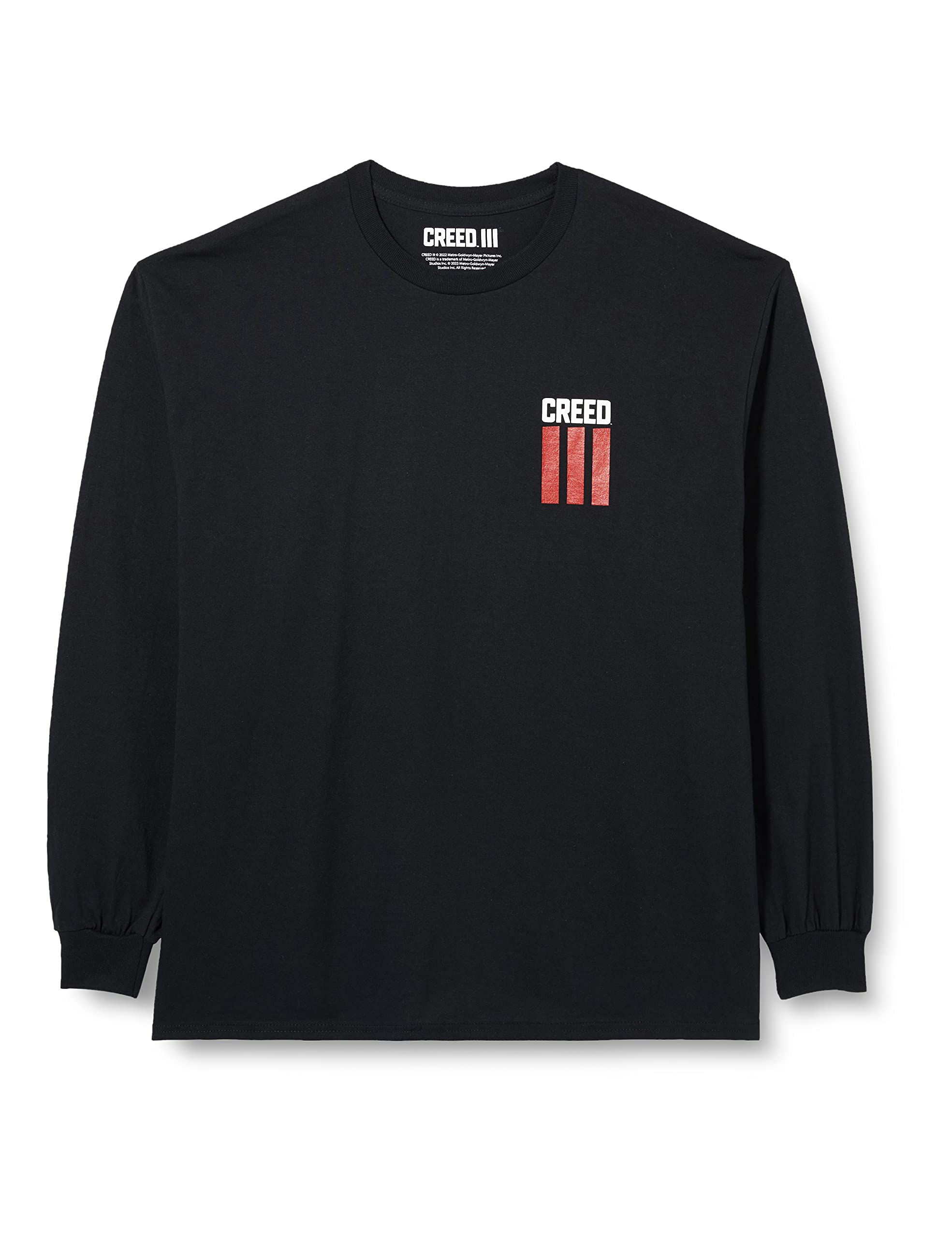 Creed 3 Boxing Movie Long Sleeve T-Shirt 2 - Black, Size: XXL - Officially Licensed - Vintage Style, Hand-Printed, Ethically Sourced