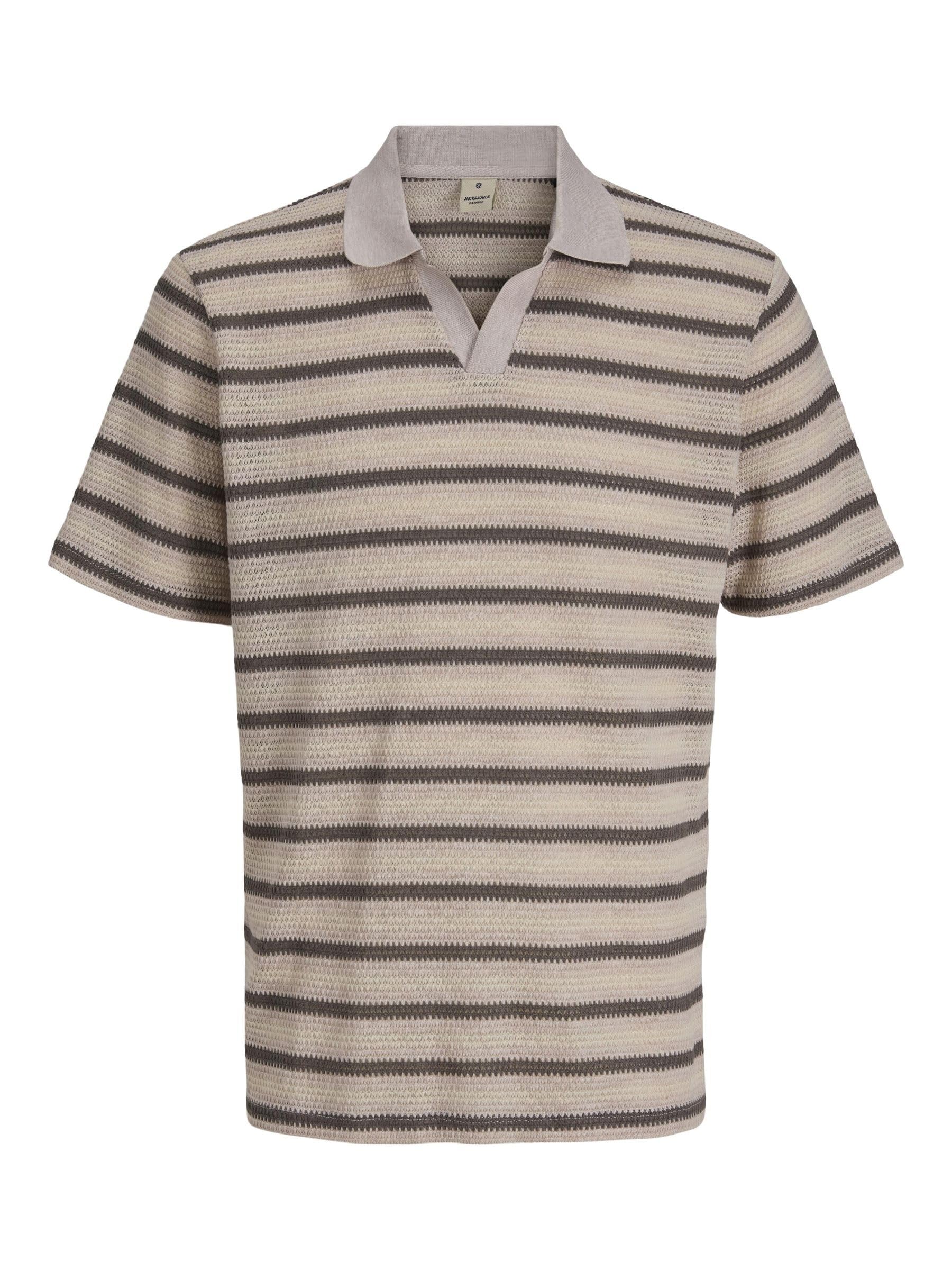 JACK & JONES Male Polo Shirt Striped Polo Shirt, Rose Dust, XS