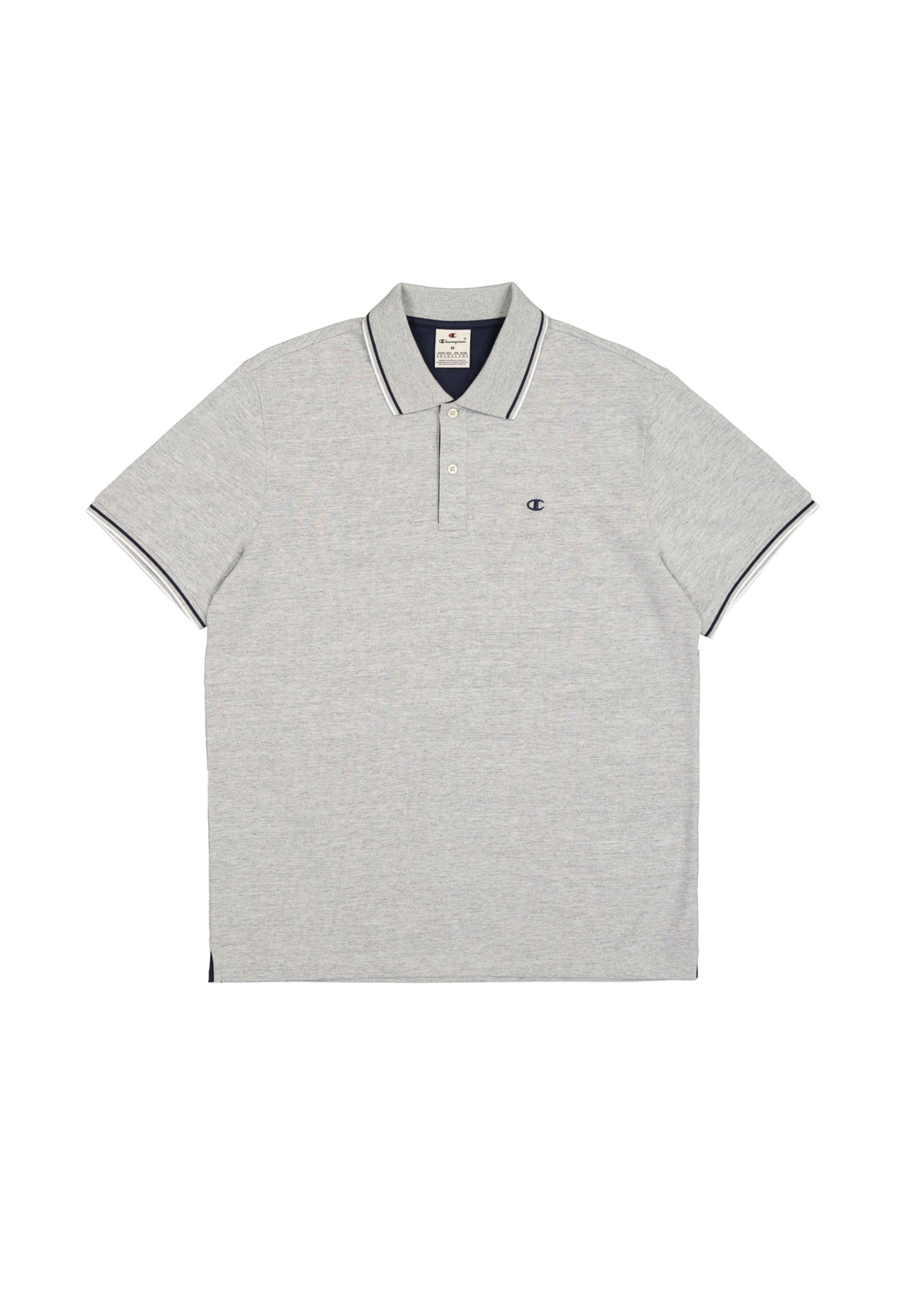 Champion Men's Legacy - Polo with Chest Logo, Grey (EM021), XS