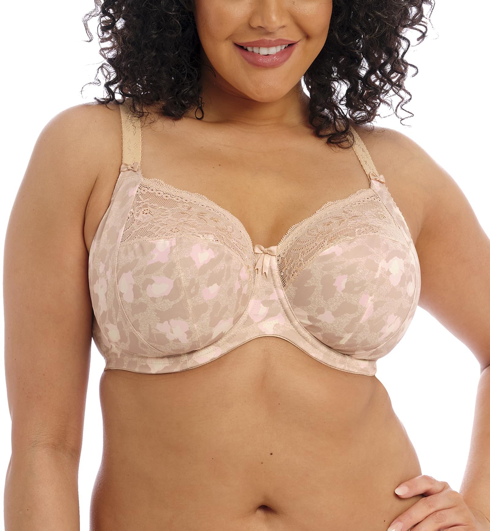 Elomi Women's Morgan Banded Comfort & Support. Three-Section Cup, Side Frame, Stretch Lace. Dd+ Bras, Opaque, Toasted Almond, 36FF