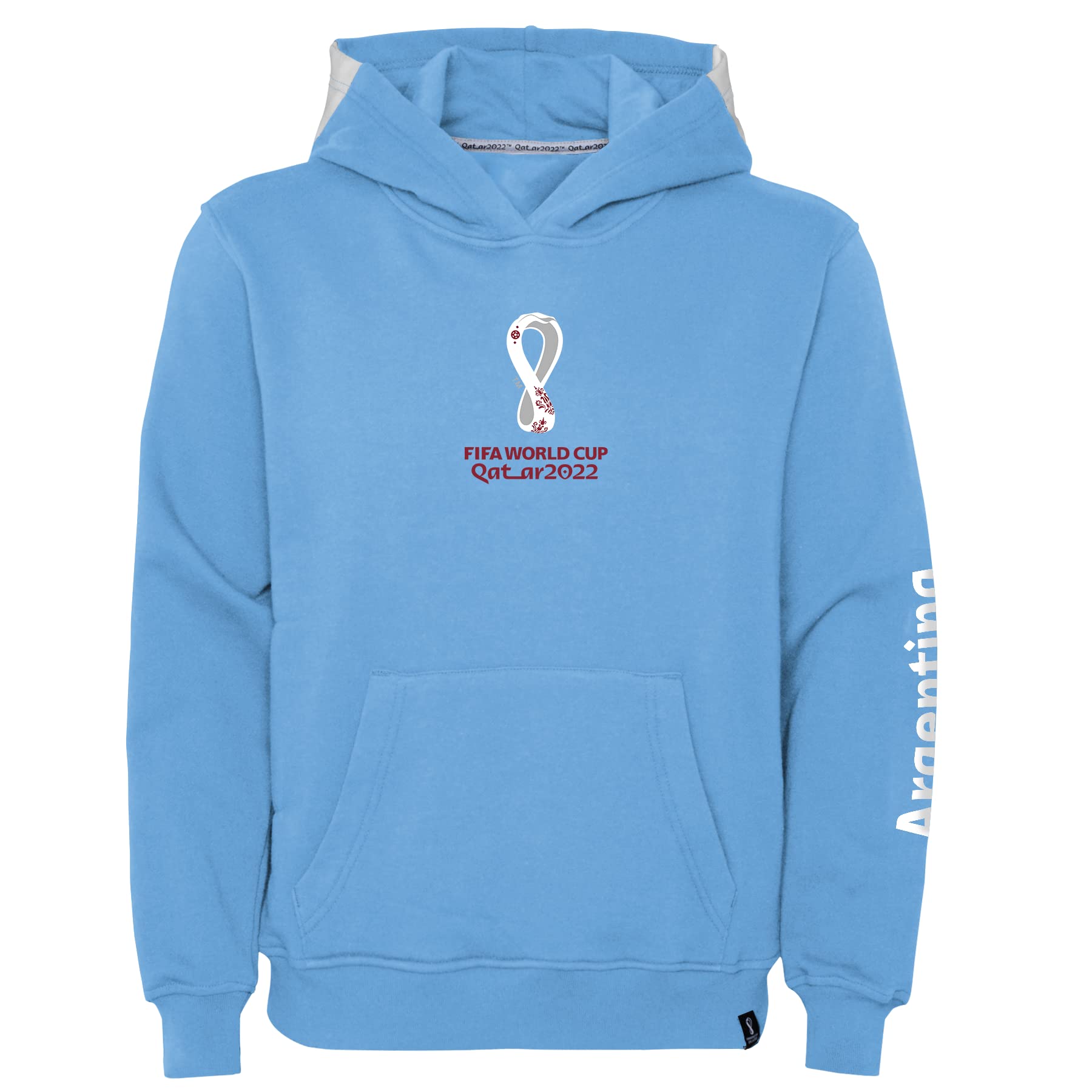 Official FIFA World Cup 2022 Girls Hoodie, Women's, Argentina, Team Colours, Large Baby Blue