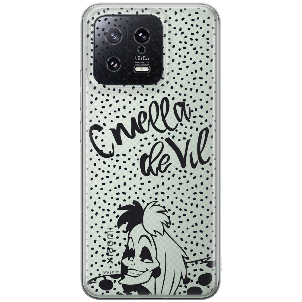 ERT GROUP mobile phone case for Xiaomi 13 original and officially Licensed Disney pattern Cruella 002 optimally adapted to the shape of the mobile phone, partially transparent