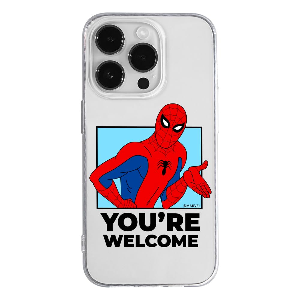 ERT GROUP mobile phone case for Iphone 14 PRO original and officially Licensed Marvel pattern Spider Man 030 optimally adapted to the shape of the mobile phone, partially transparent