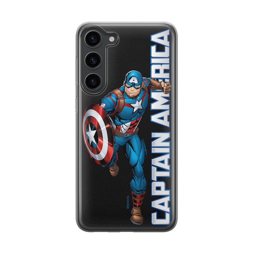 ERT GROUP mobile phone case for Samsung S23 original and officially Licensed Marvel pattern Captain America 030 optimally adapted to the shape of the mobile phone, case made of TPU