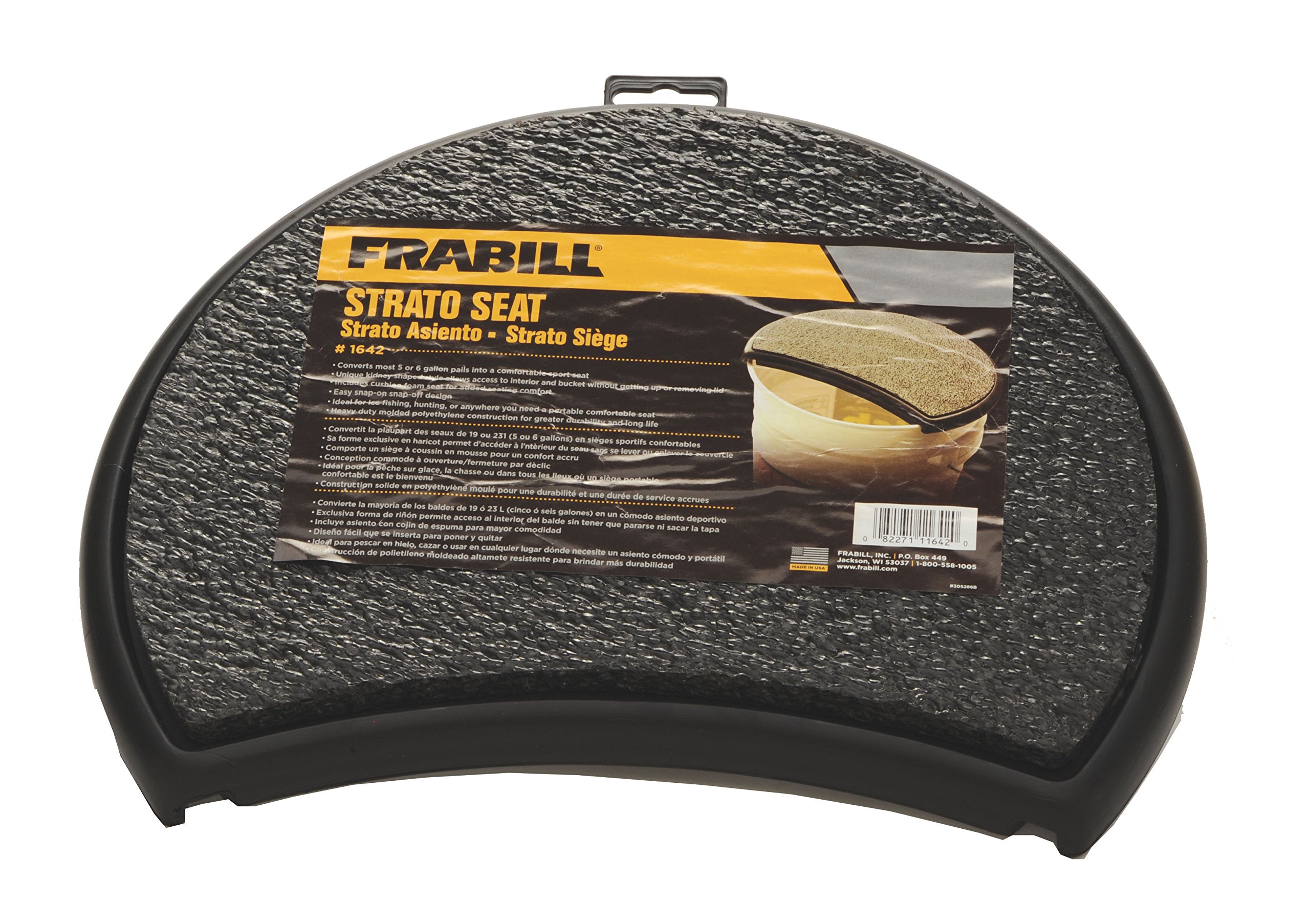 Frabill Strato Seat | Comfortable Snap on Lid with Foam Padding for Storage Bucket Seat Option