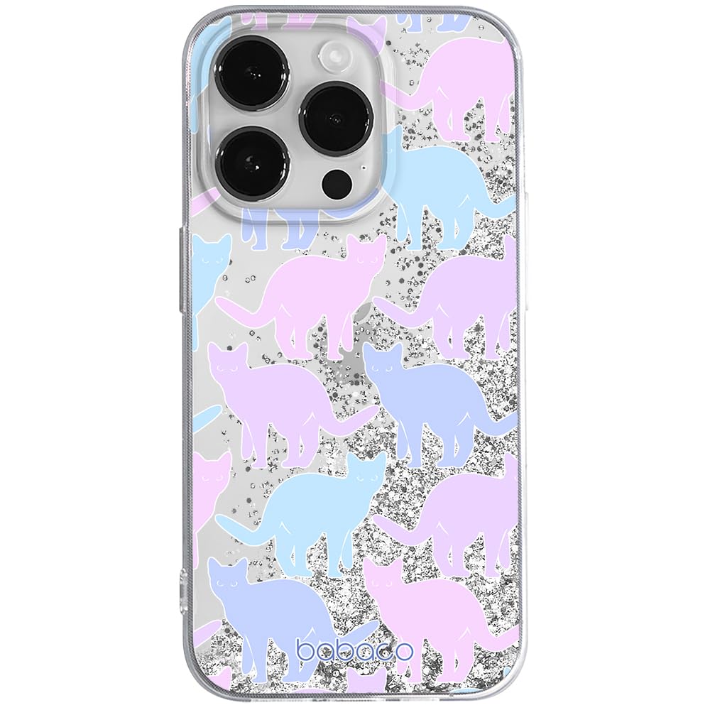 Babaco ERT GROUP mobile phone case for Apple Iphone 14 PRO MAX original and officially Licensed pattern Cats 011 optimally adapted to the mobile phone, with glitter overflow effect