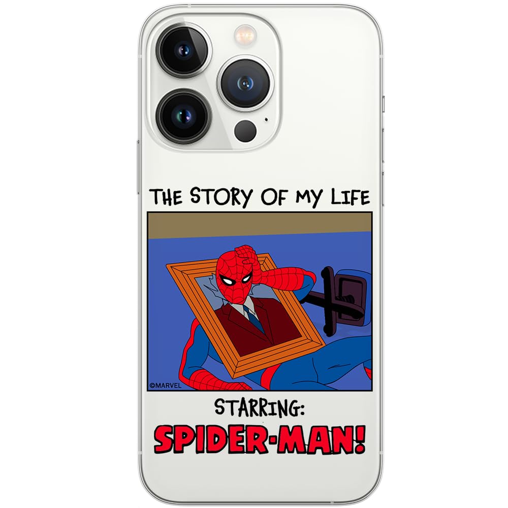 ERT GROUP mobile phone case for Iphone 13 PRO original and officially Licensed Marvel pattern Spider Man 036 optimally adapted to the shape of the mobile phone, partially transparent